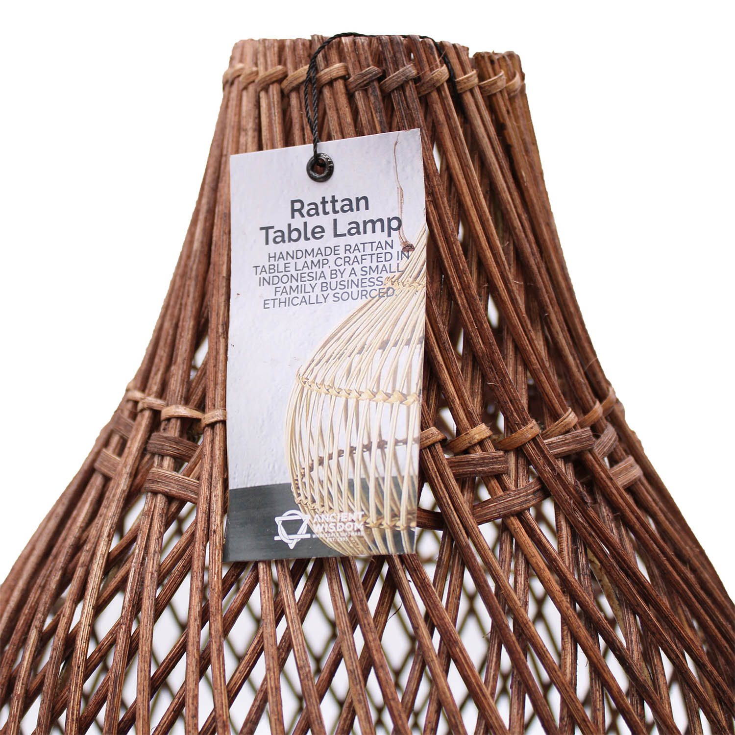 Dark Brown Rattan Teardrop Table Lamp1