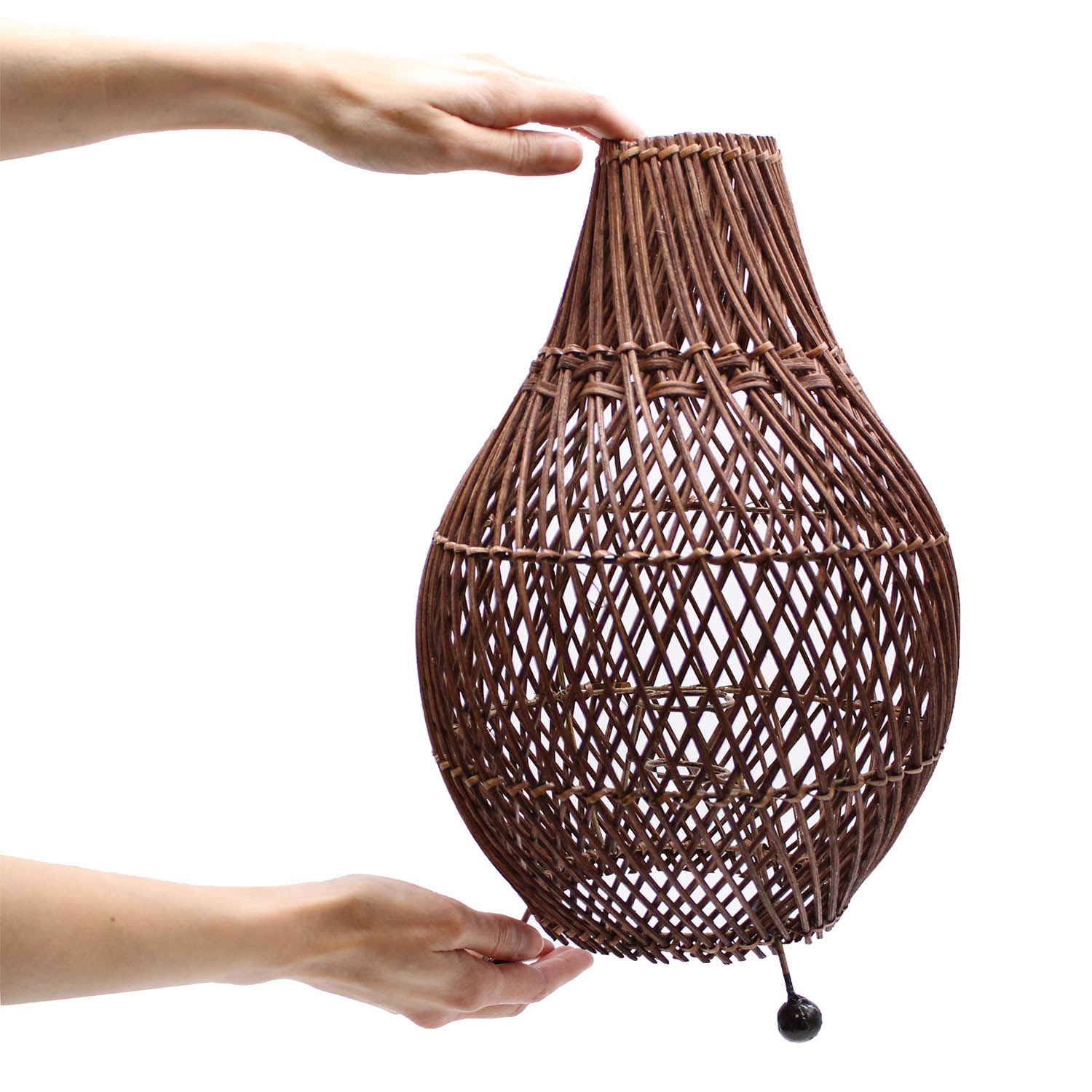Dark Brown Rattan Teardrop Table Lamp4