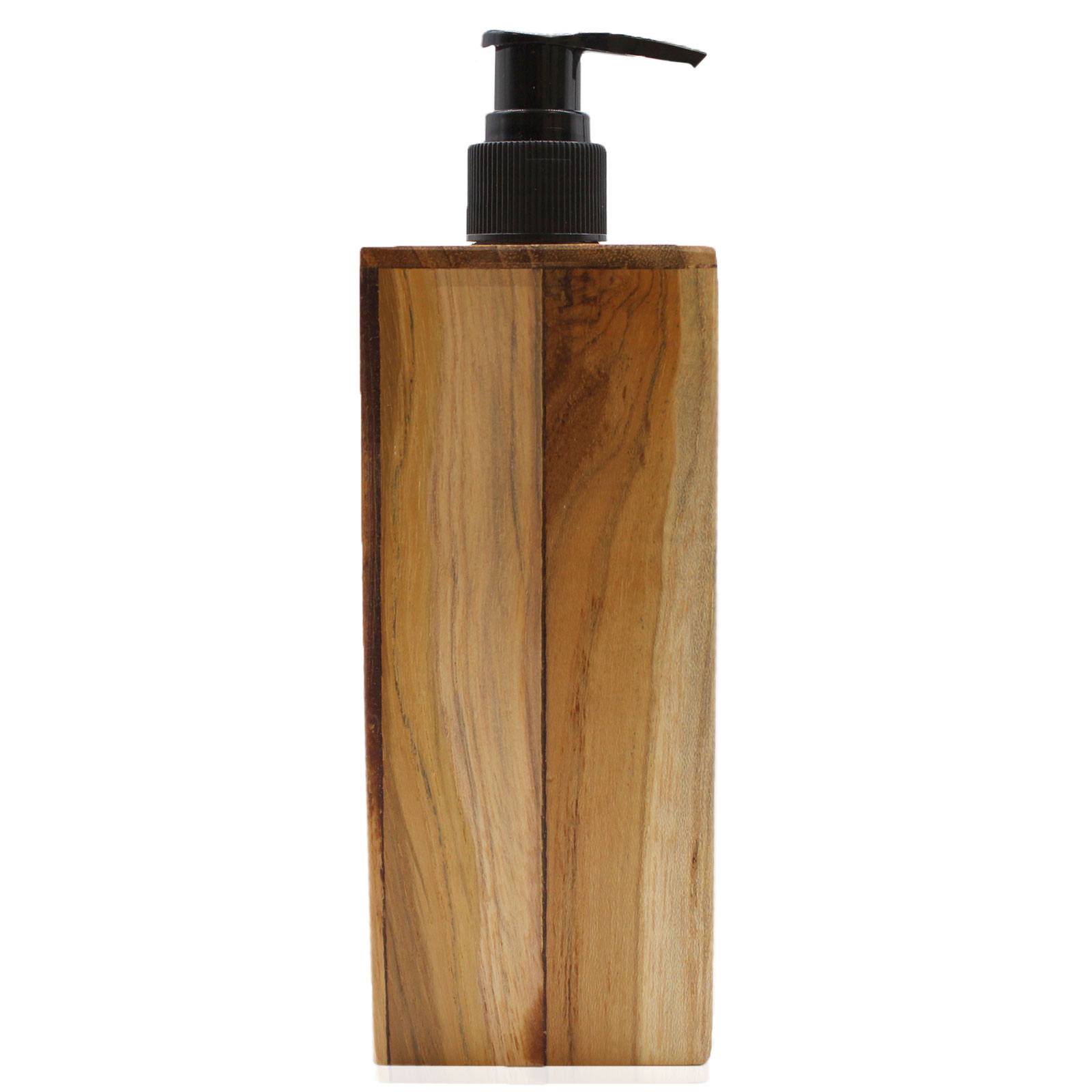 Square Teakwood Soap Dispenser - Handmade & Water Resistant (250ml)