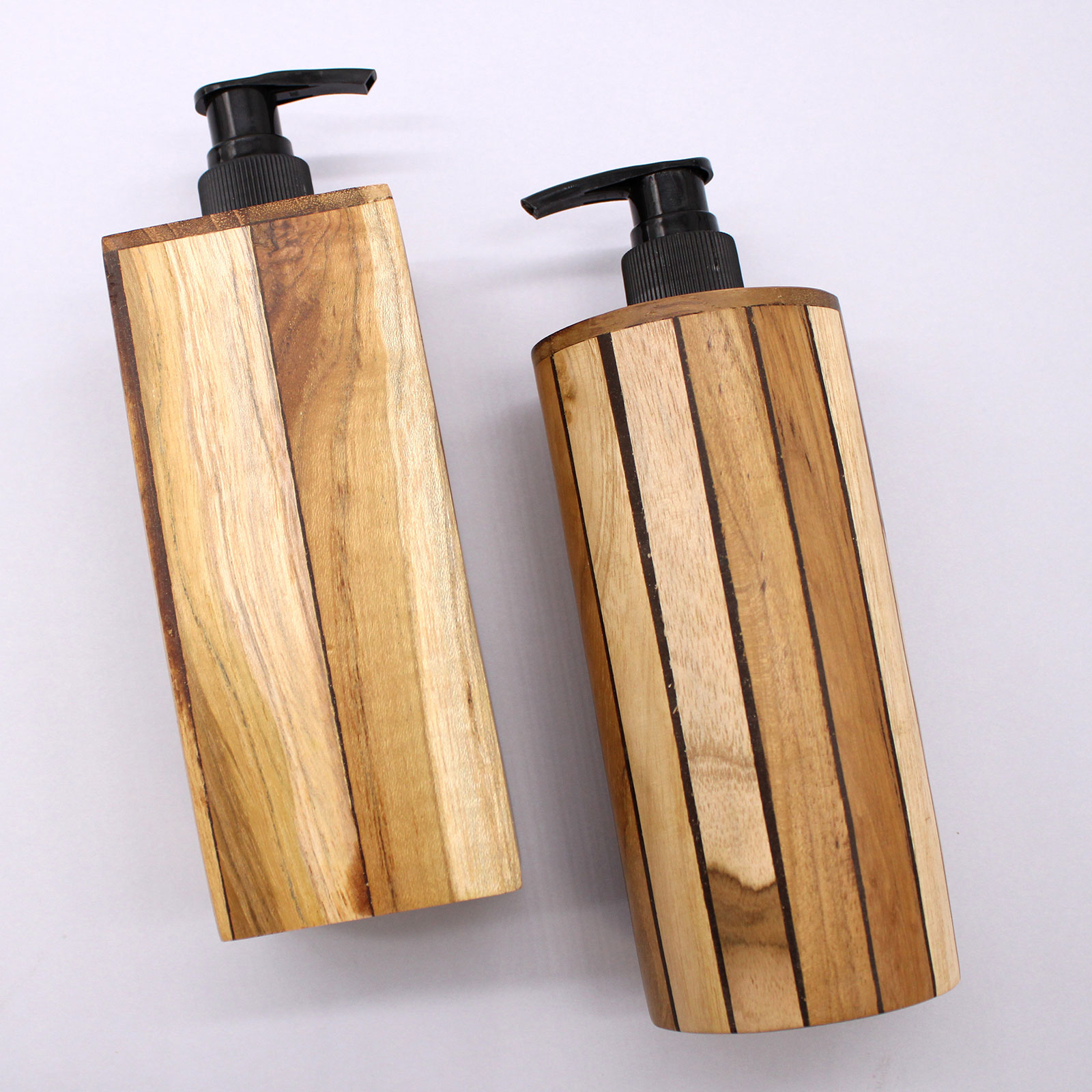 Square Teakwood Soap Dispenser - Handmade & Water Resistant (250ml)7