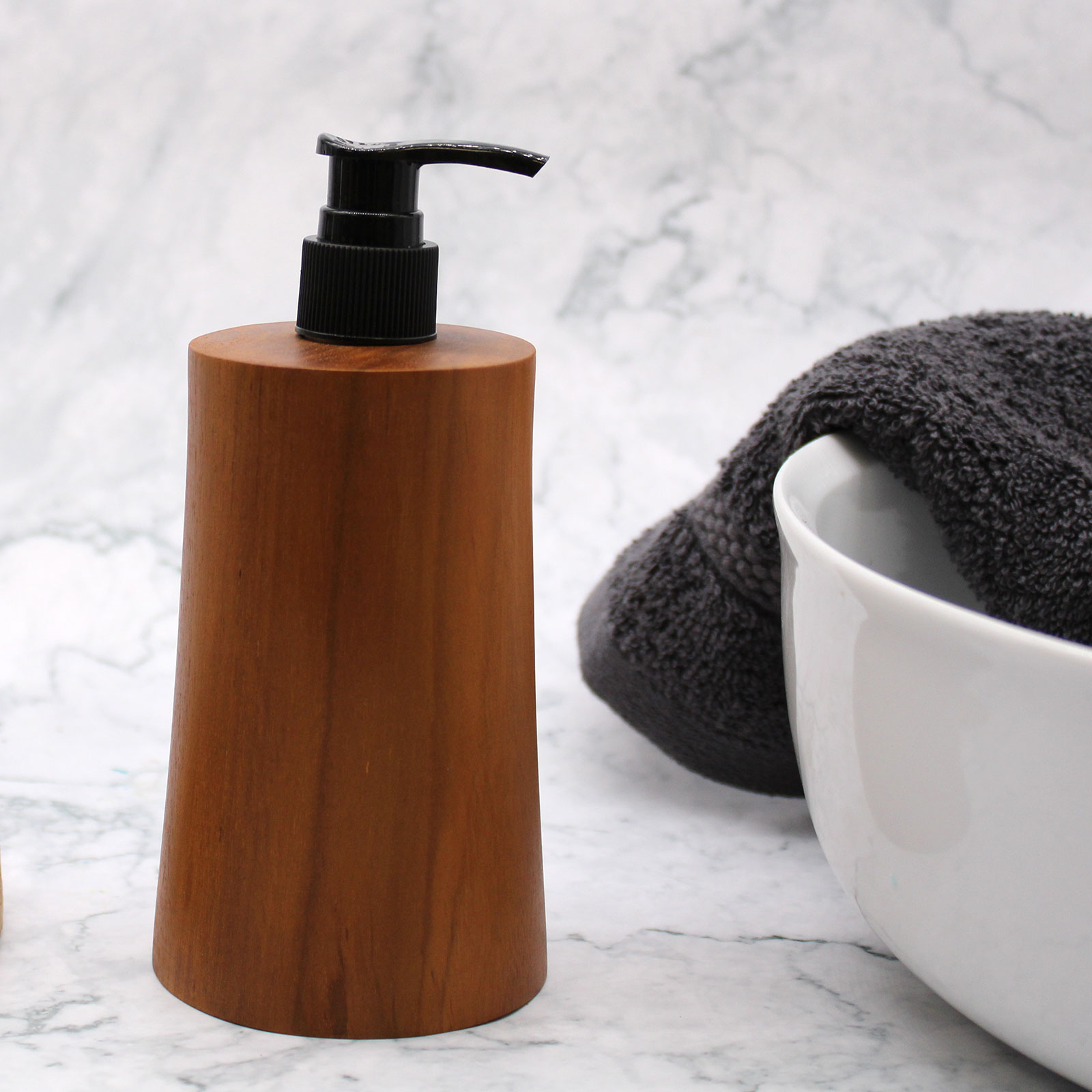 Tapered Teakwood Soap Dispenser - Handmade & Sustainable (200ml)11