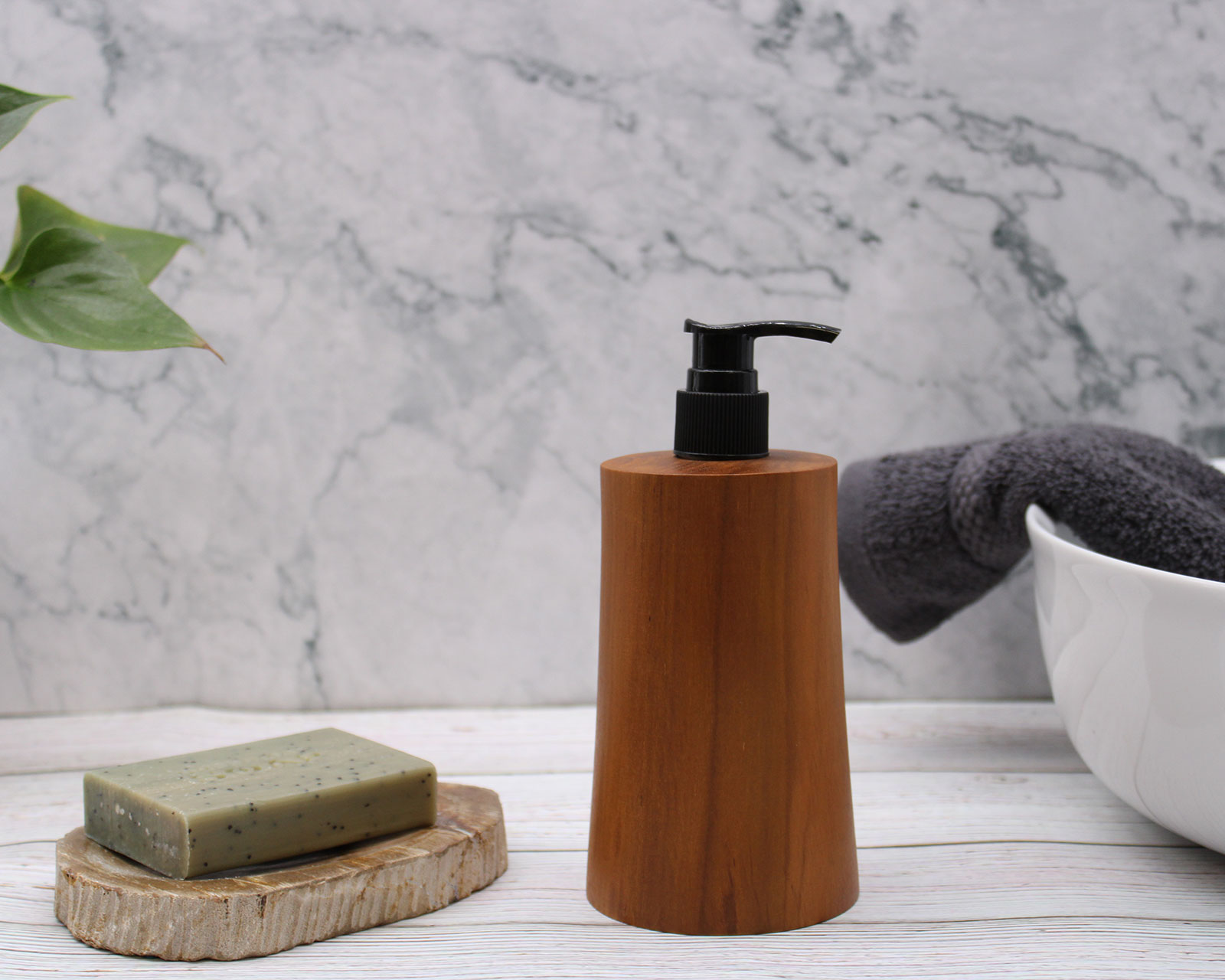 Tapered Teakwood Soap Dispenser - Handmade & Sustainable (200ml)12
