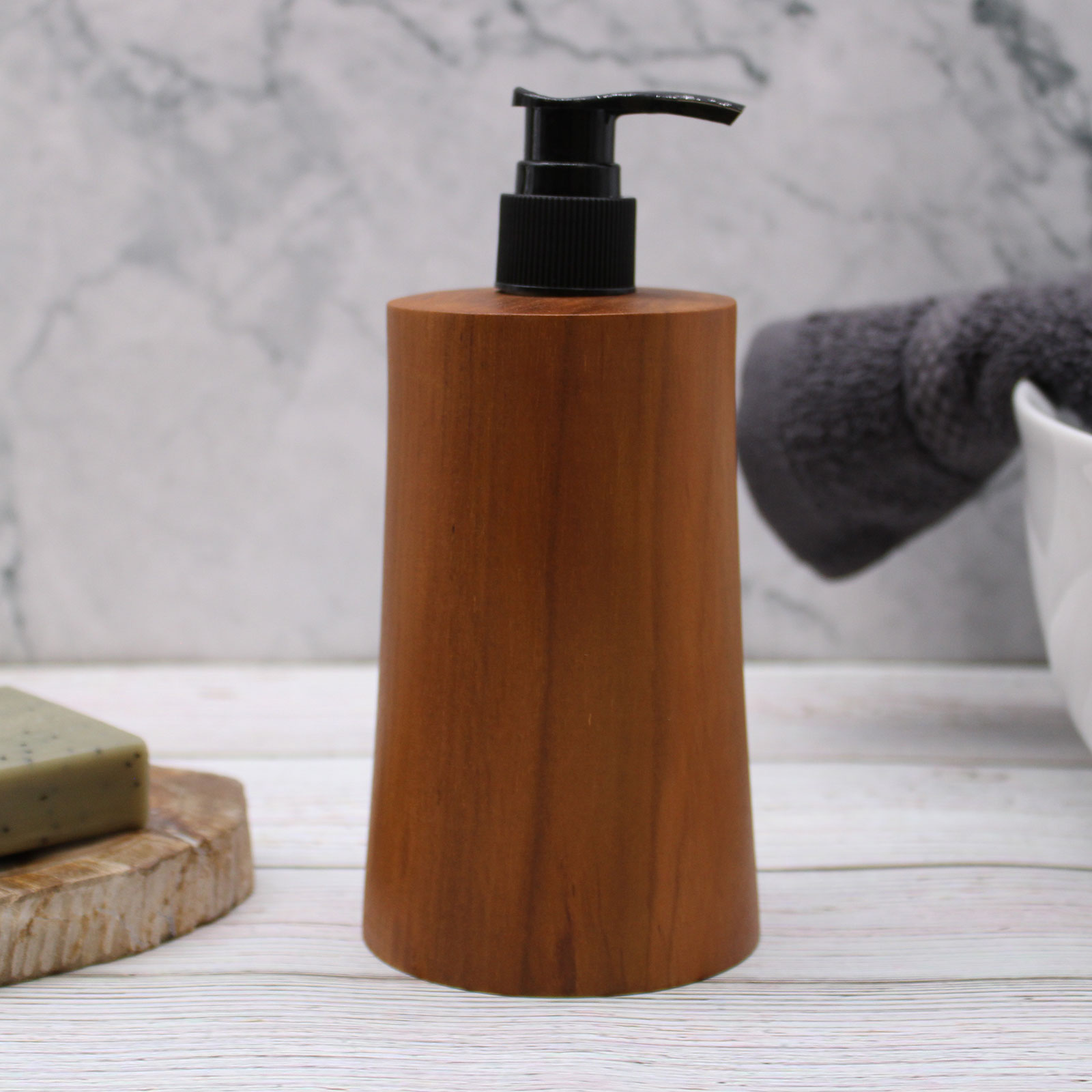 Tapered Teakwood Soap Dispenser - Handmade & Sustainable (200ml)7