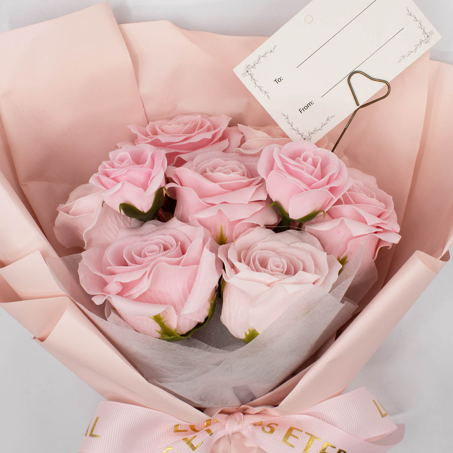 Large Pink Soap Roses Bouquet - Love is Eternal Gift Set1