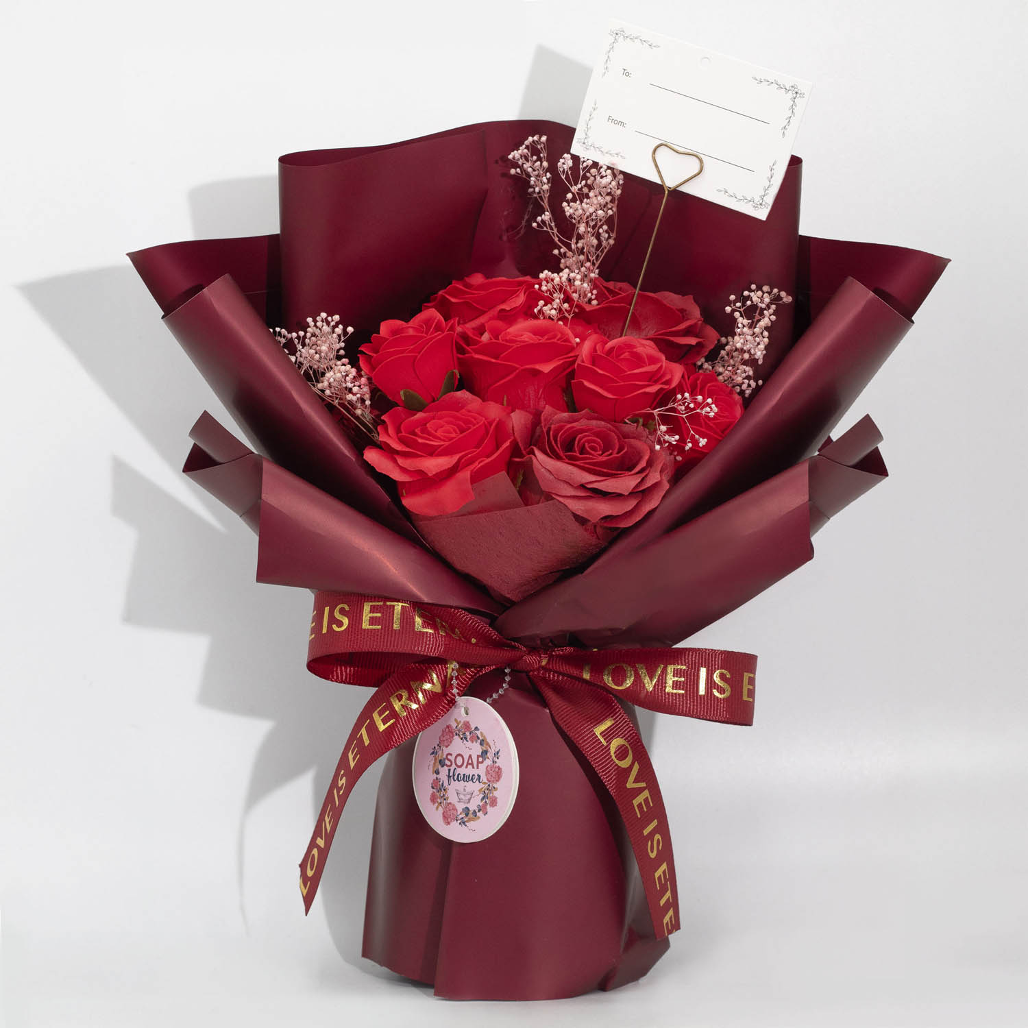 Large Red Soap Roses Bouquet - Love is Eternal Gift Set1
