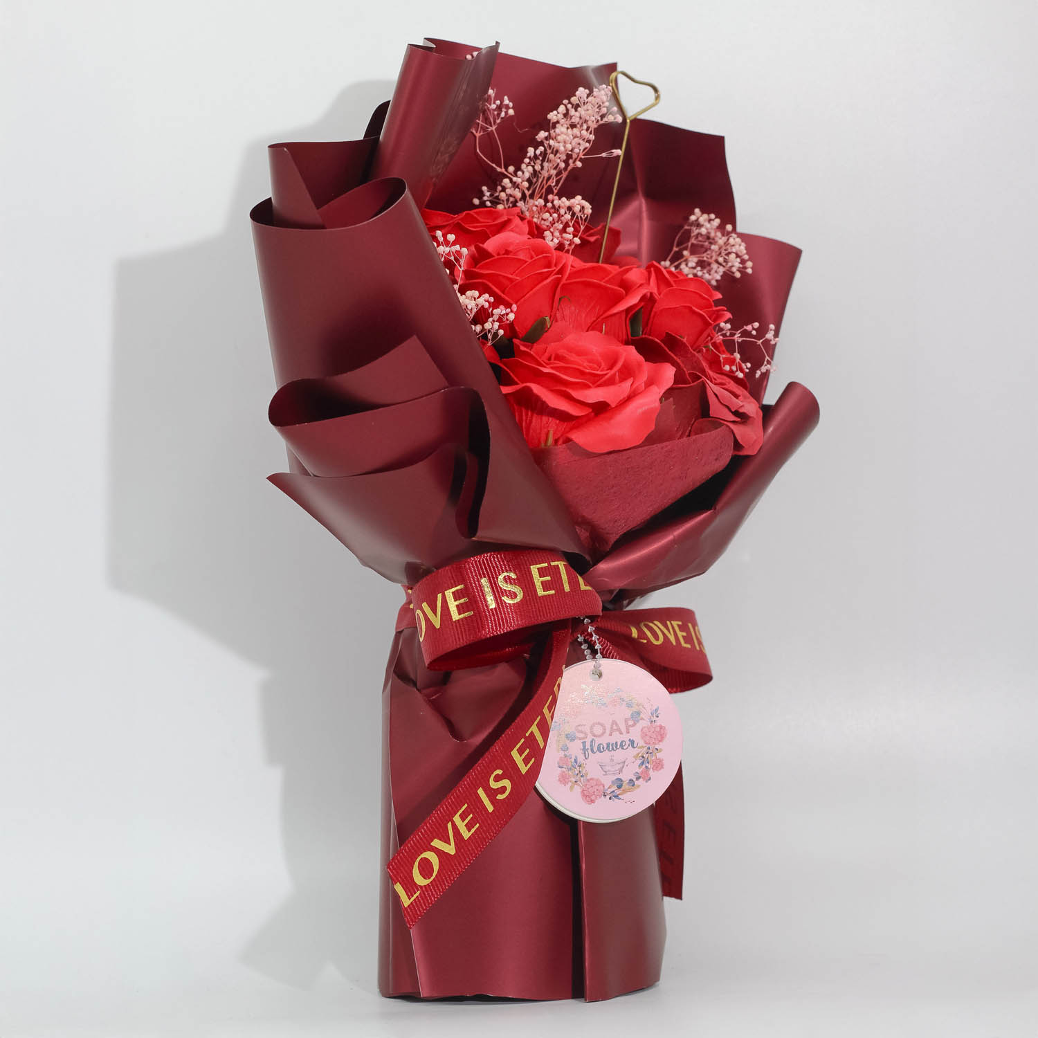 Large Red Soap Roses Bouquet - Love is Eternal Gift Set3