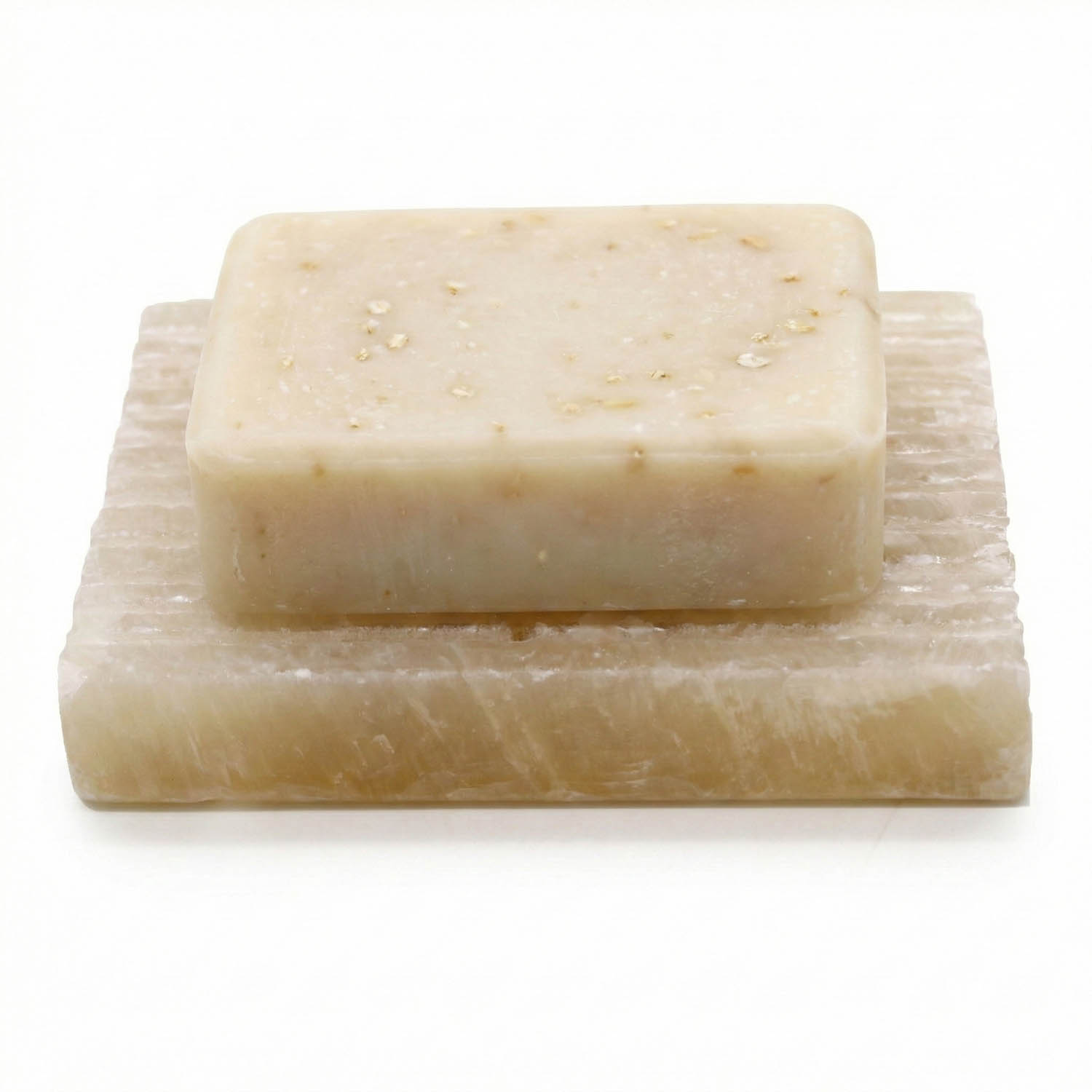 Solid Honey Onyx Square Soap Dish with Drainage Grooves2