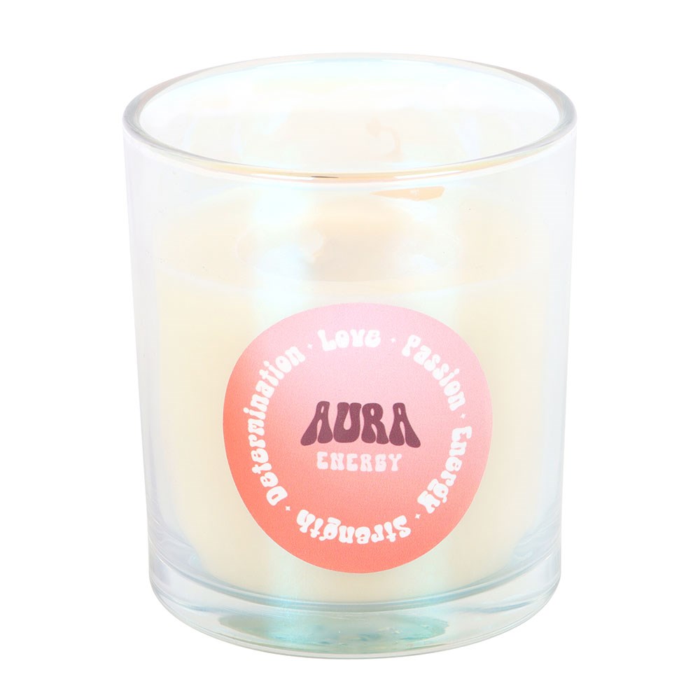 Aura Energy - Juicy Raspberry Scented Candle in Iridescent Glass1