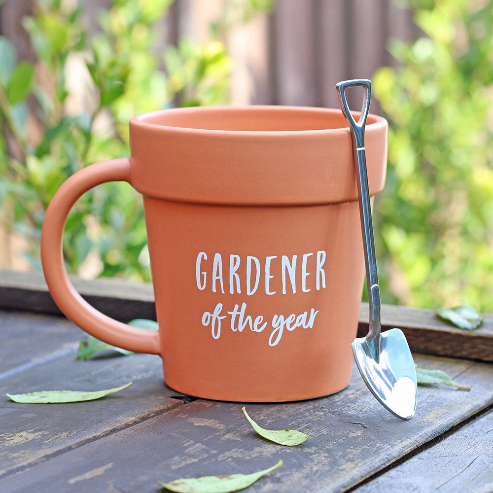 Gardener of the Year Plant Pot Mug & Shovel Spoon Set1