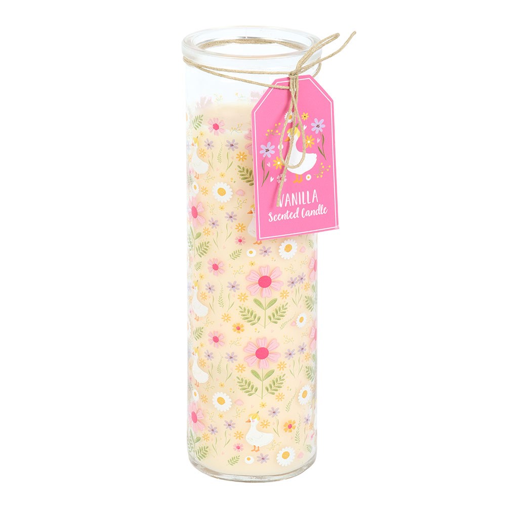 Daisy & Duck Print Vanilla Scented Glass Candle