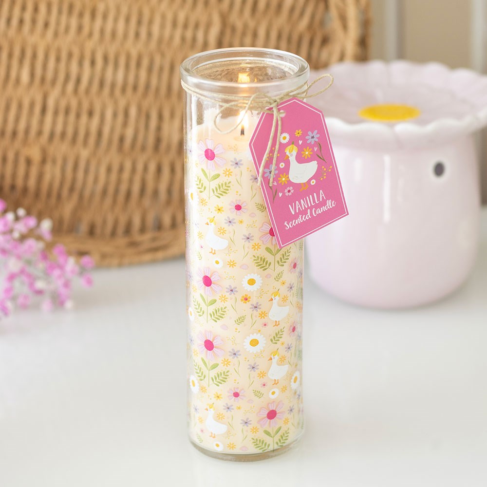 Daisy & Duck Print Vanilla Scented Glass Candle3