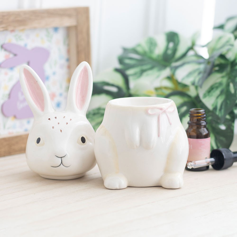 White Ceramic Bunny Oil Burner1