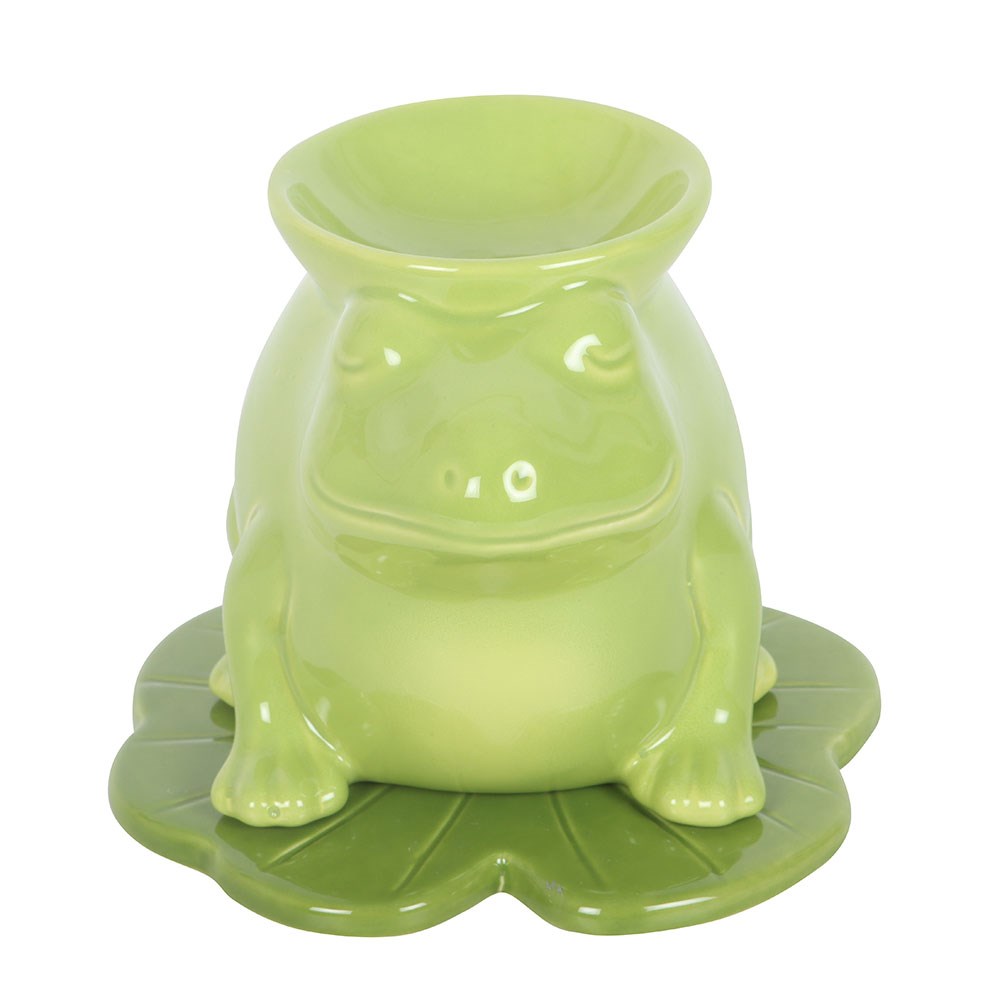 Luna Frog Ceramic Oil Burner with Gold Moon Detail1