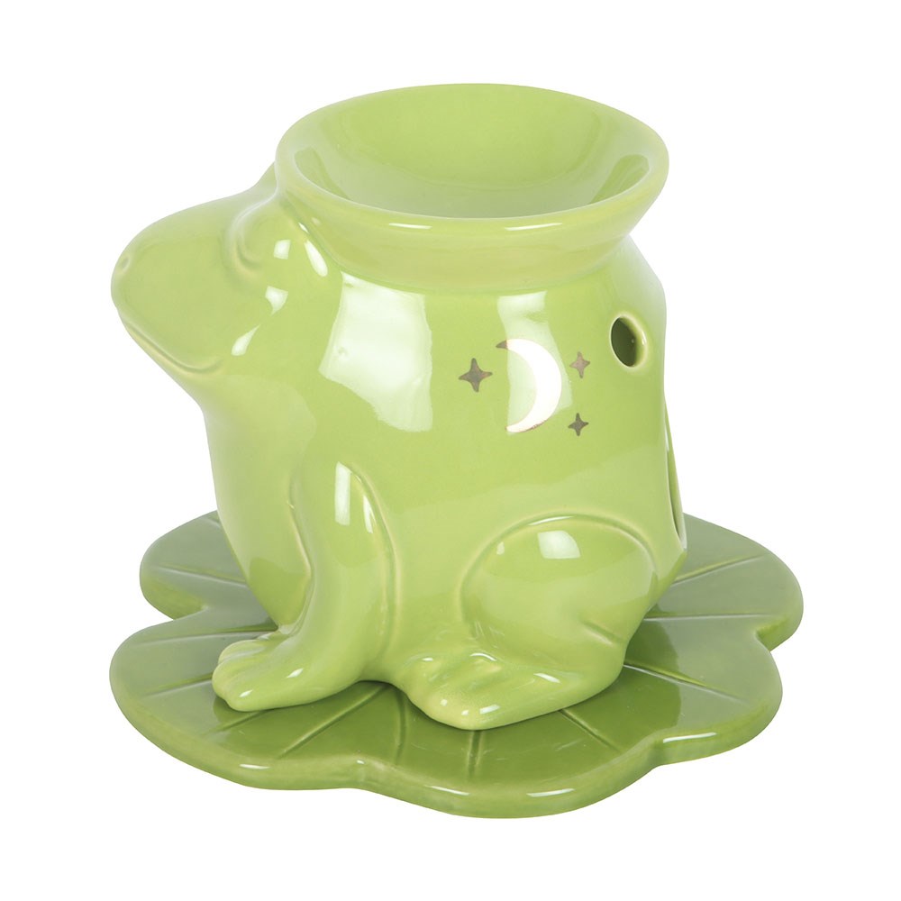 Luna Frog Ceramic Oil Burner with Gold Moon Detail2