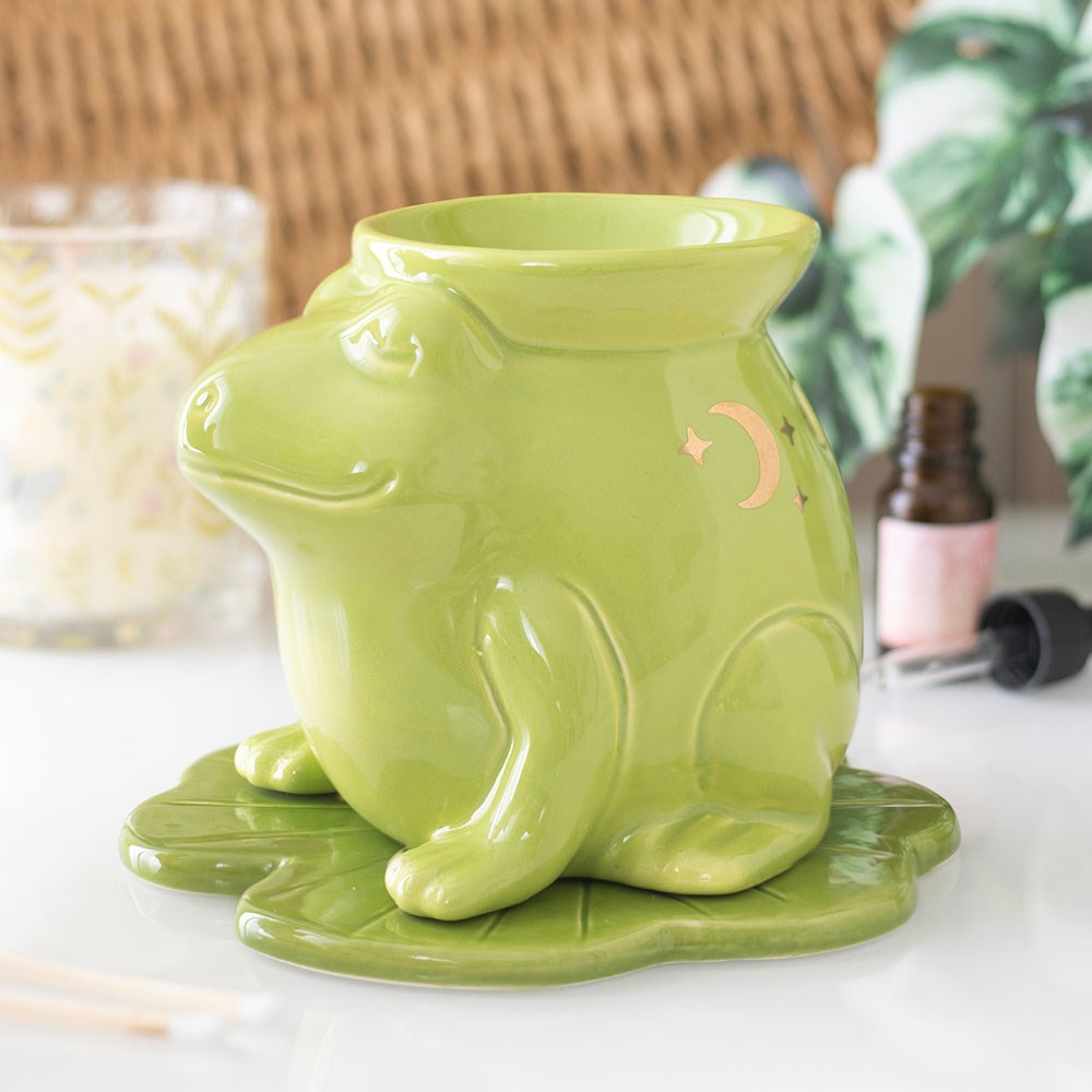 Luna Frog Ceramic Oil Burner with Gold Moon Detail4
