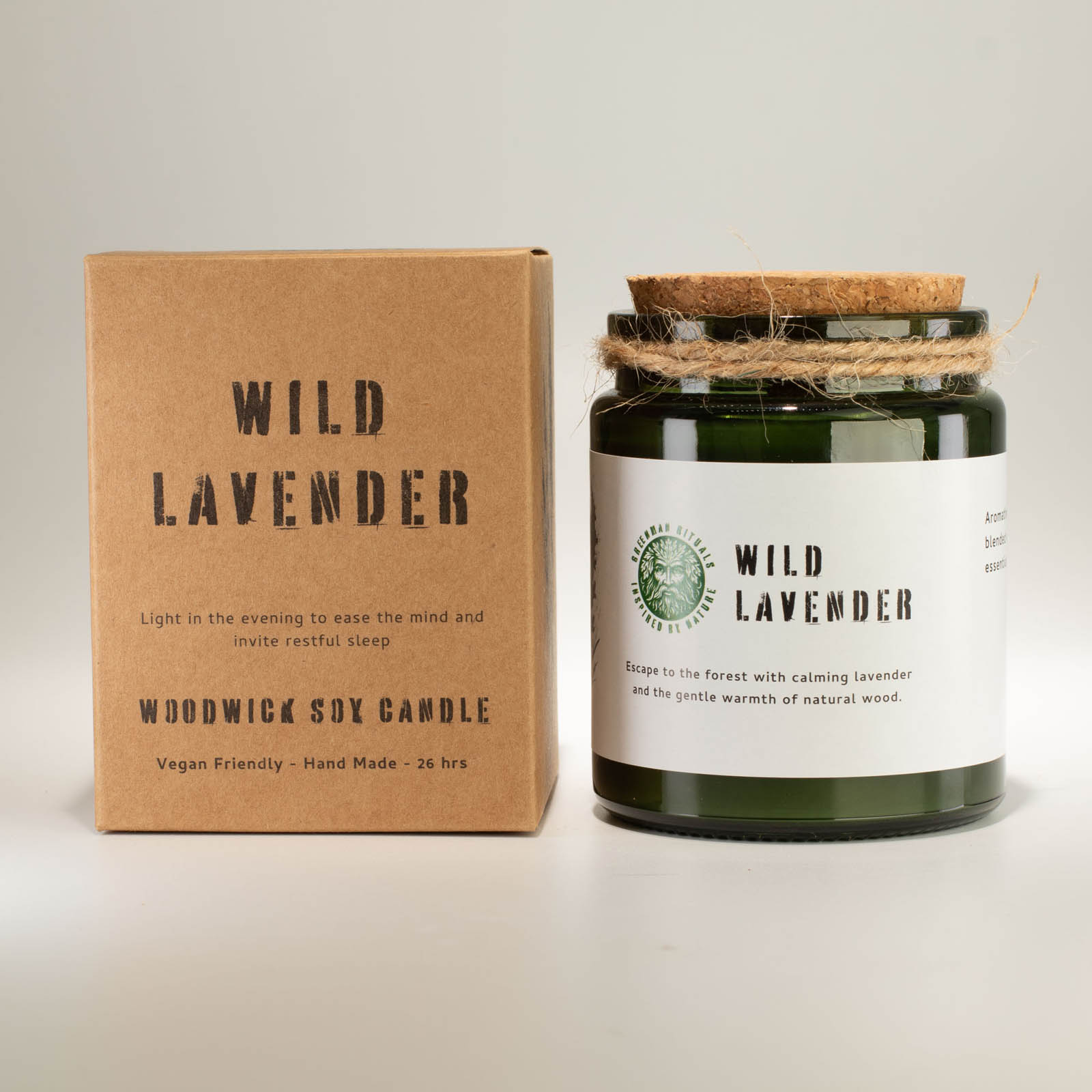 Greenman Rituals Wild Lavender Woodwick Soy Candle1