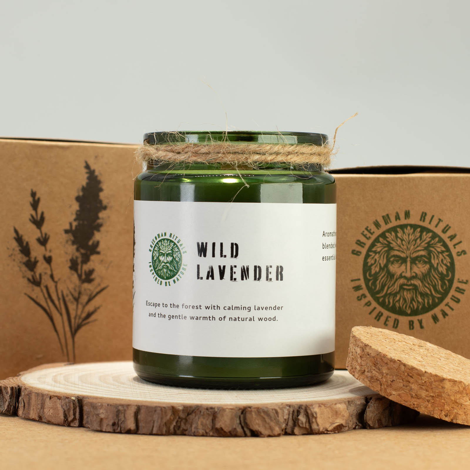 Greenman Rituals Wild Lavender Woodwick Soy Candle4