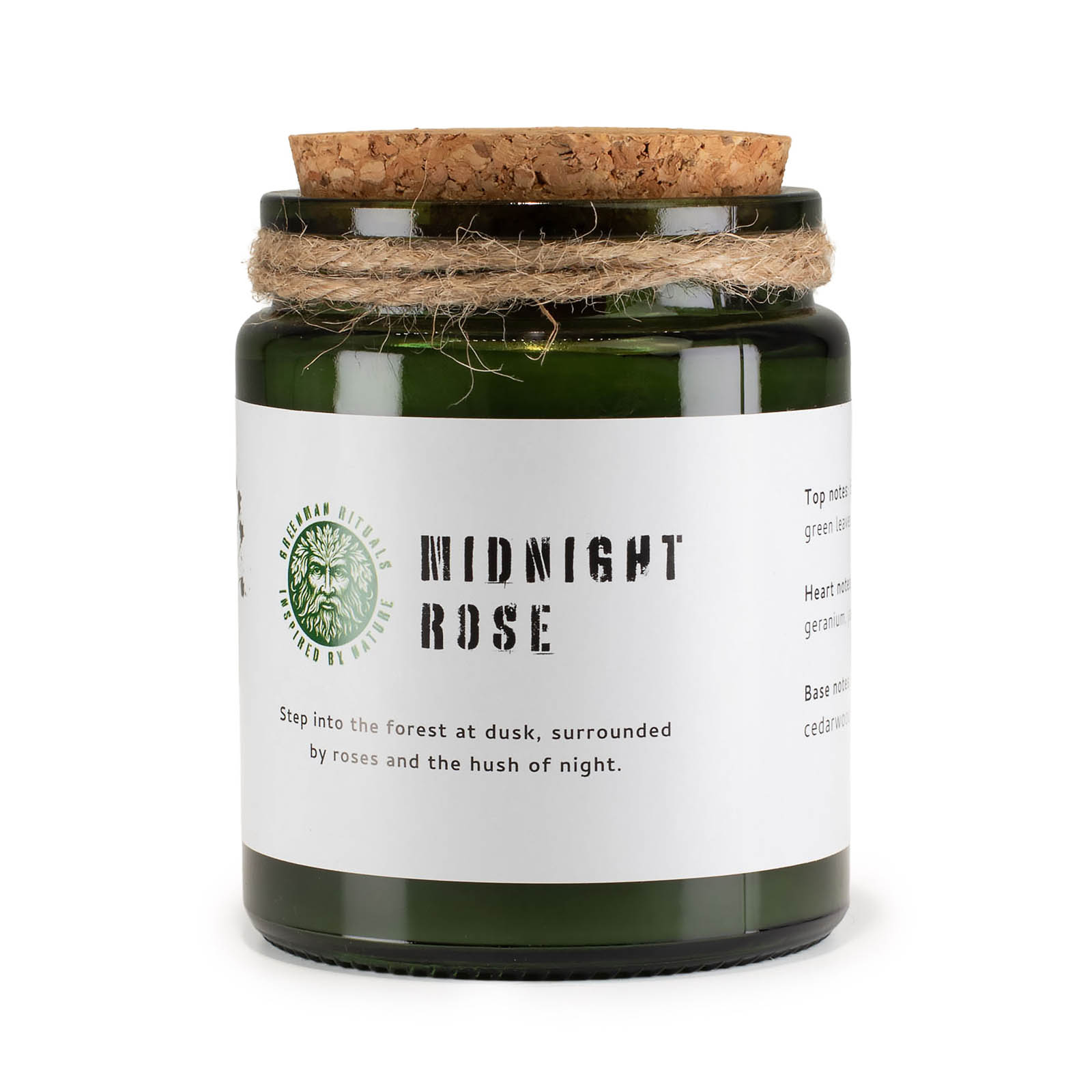 Greenman Rituals Midnight Rose Woodwick Soy Candle