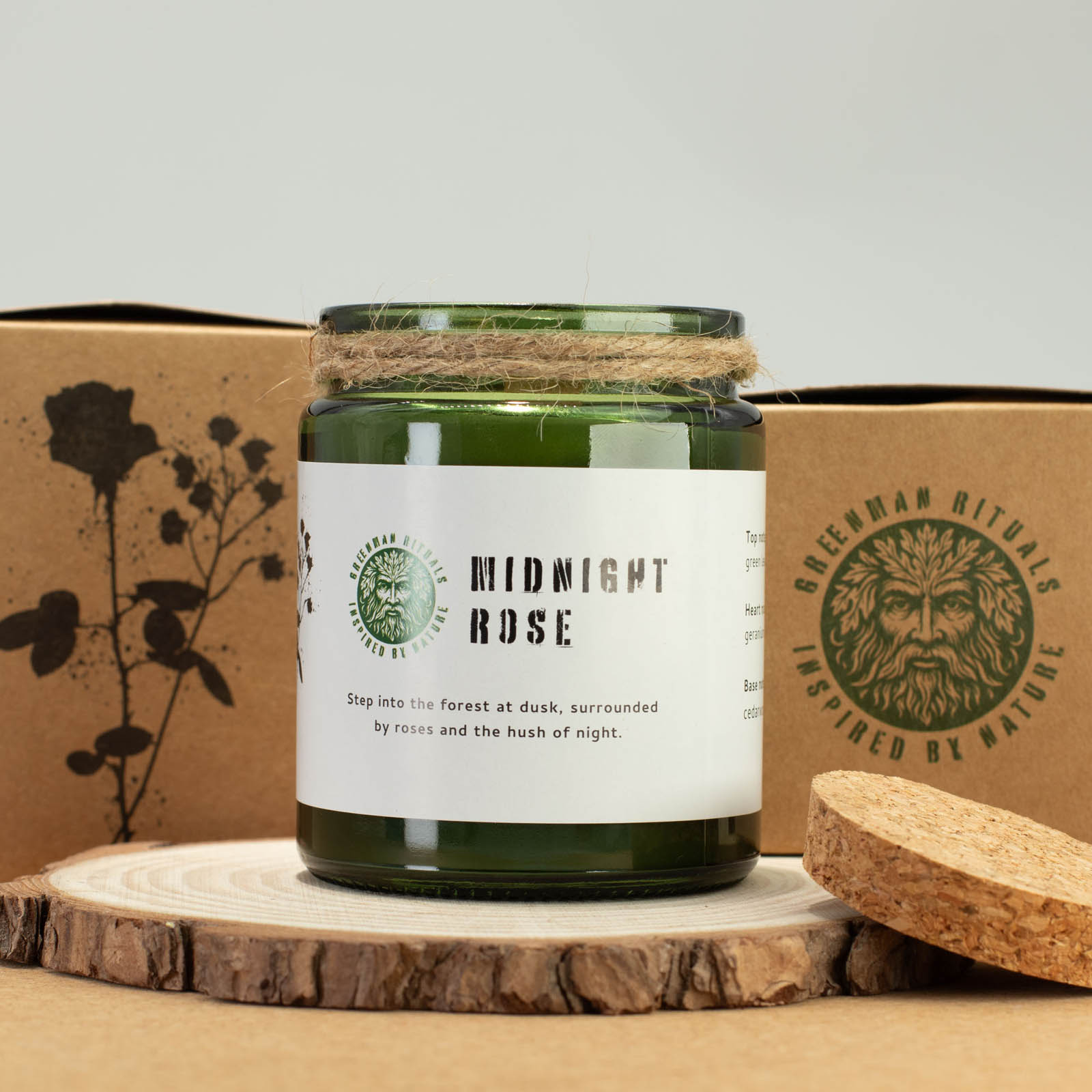 Greenman Rituals Midnight Rose Woodwick Soy Candle4