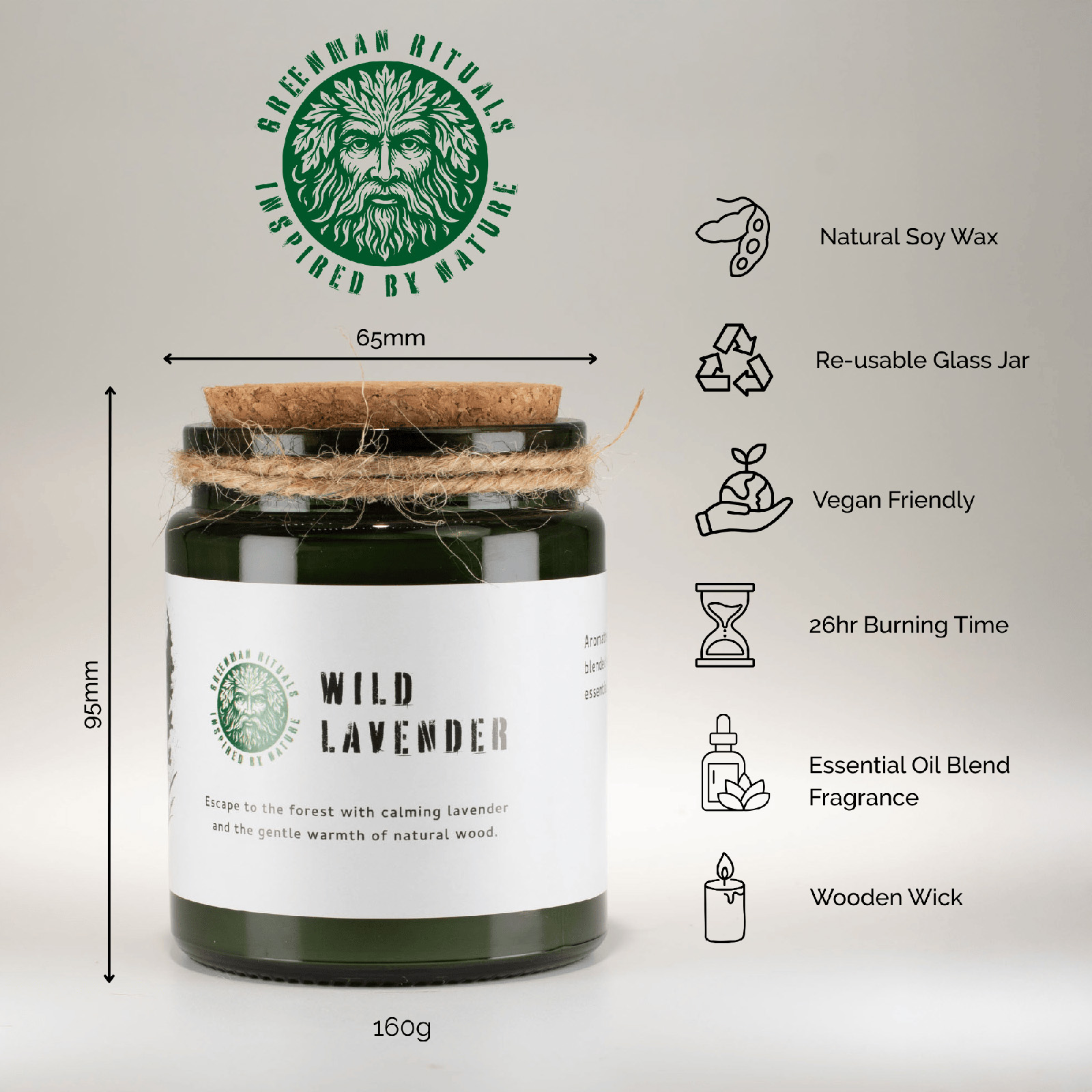 Greenman Rituals Midnight Rose Woodwick Soy Candle5