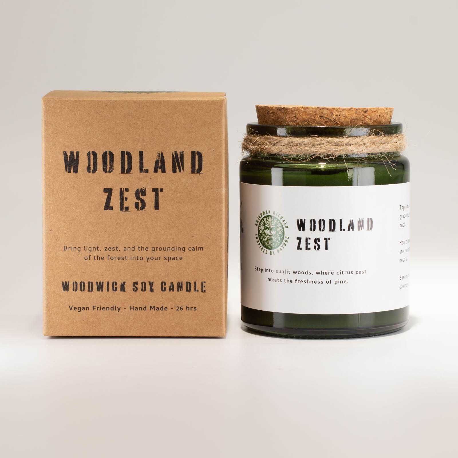 Greenman Rituals Woodland Zest Woodwick Soy Candle1