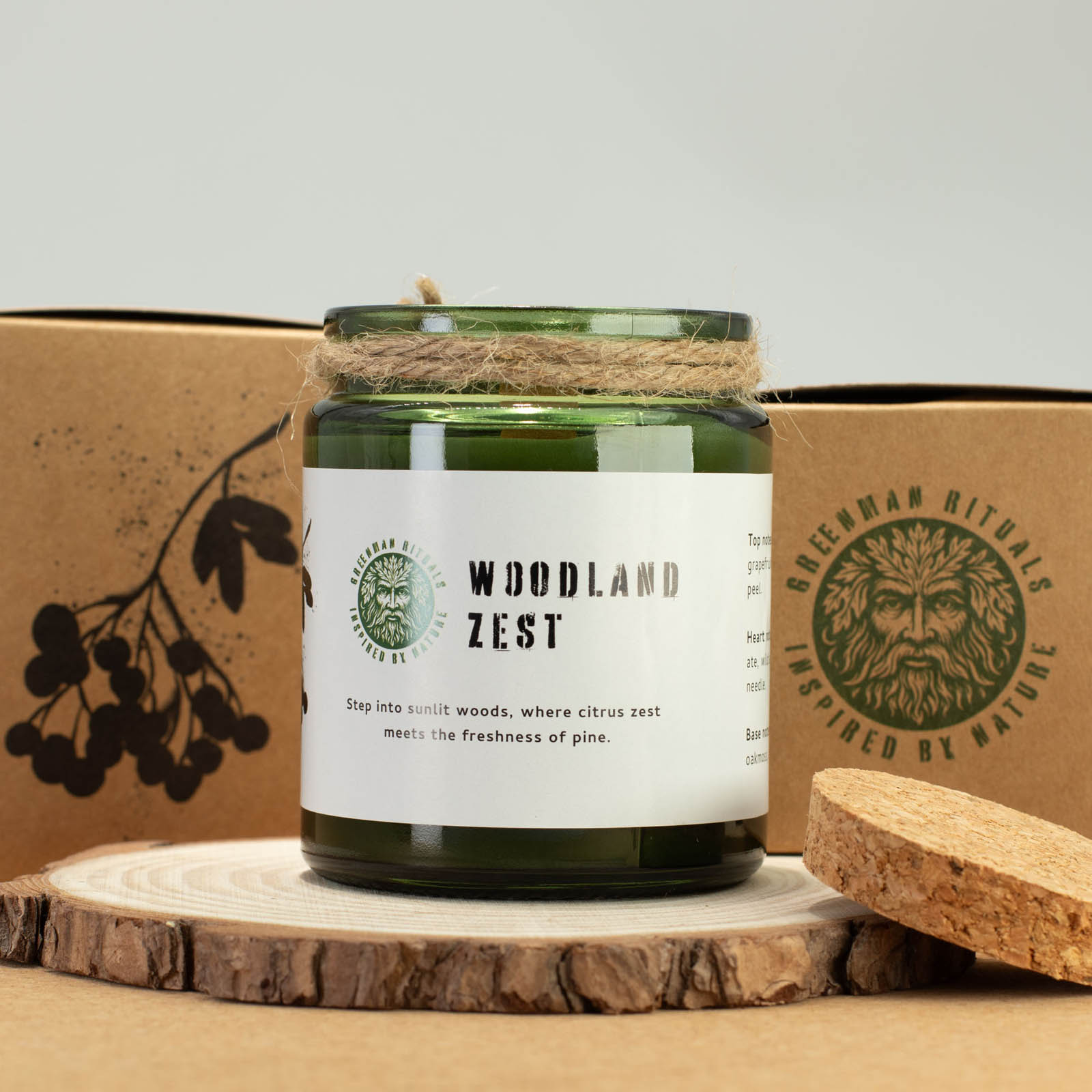 Greenman Rituals Woodland Zest Woodwick Soy Candle4
