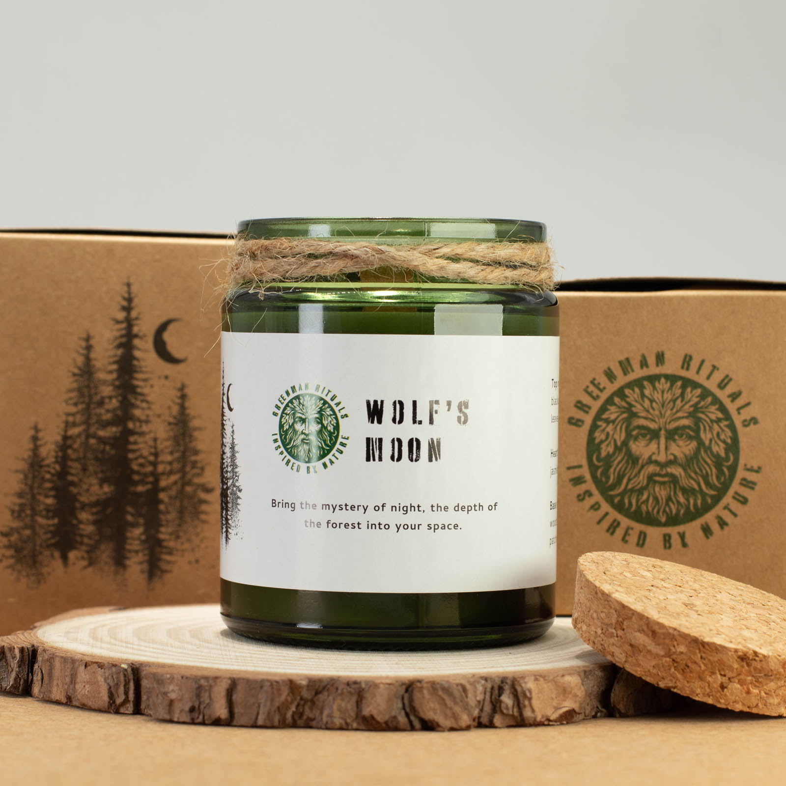 Greenman Rituals Wolf's Moon Woodwick Soy Candle4