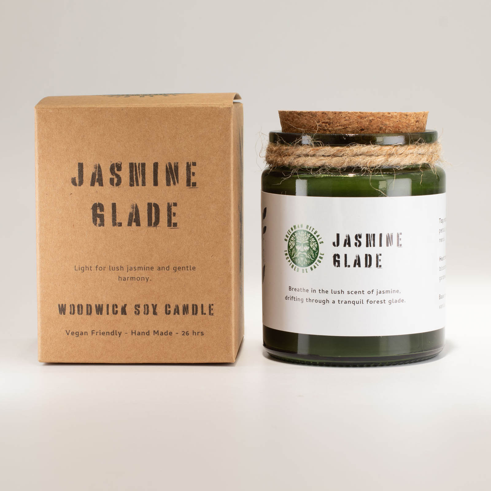 Greenman Rituals Jasmine Glade Woodwick Soy Candle1