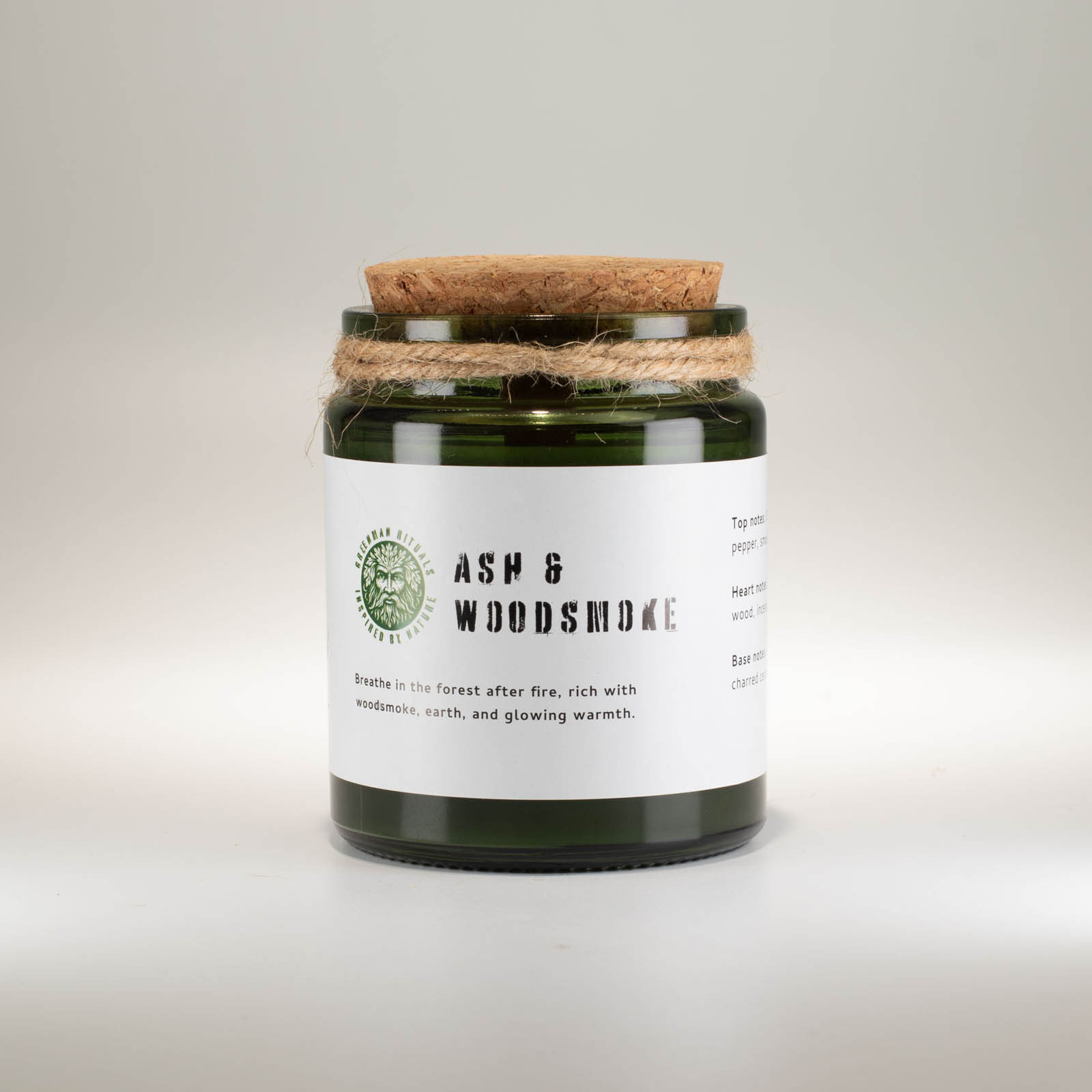 Greenman Rituals Ash & Woodsmoke Woodwick Soy Candle2