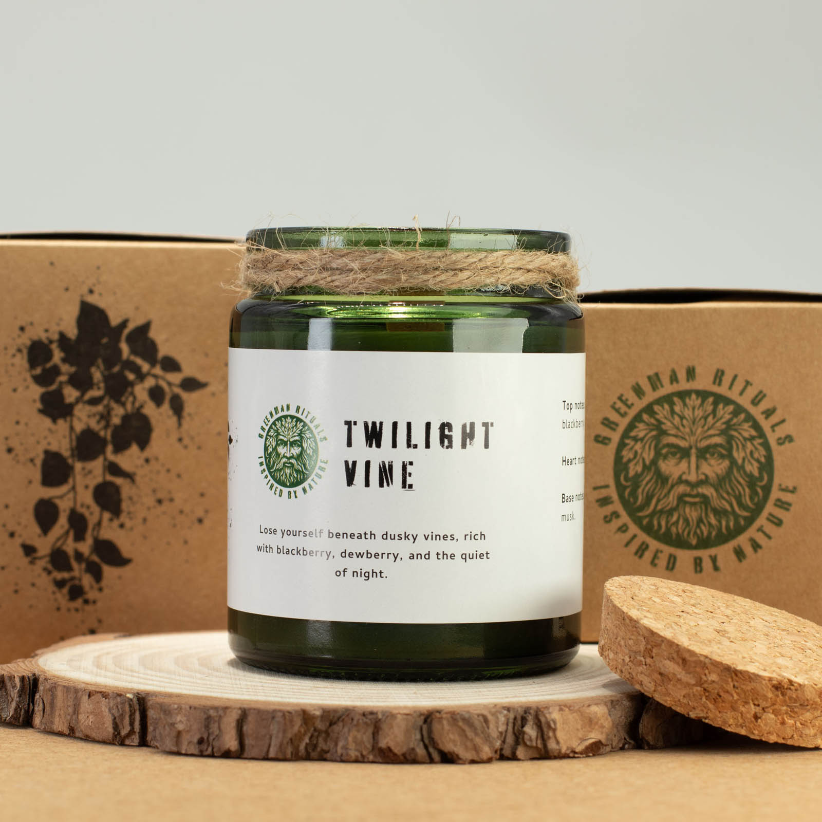 Greenman Rituals Twilight Vine Woodwick Soy Candle4