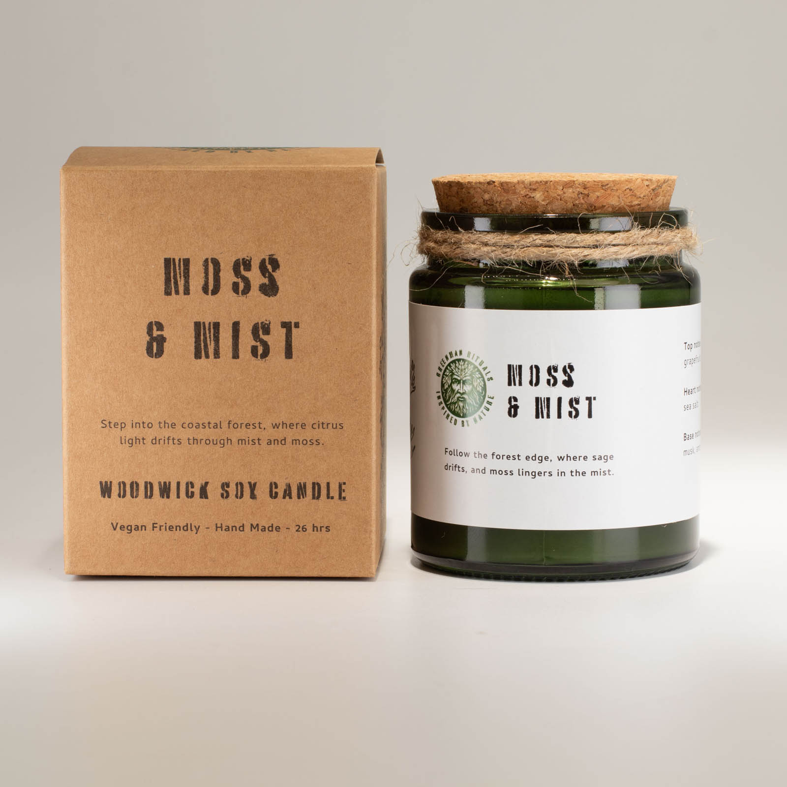 Greenman Rituals Moss & Mist Woodwick Soy Candle1