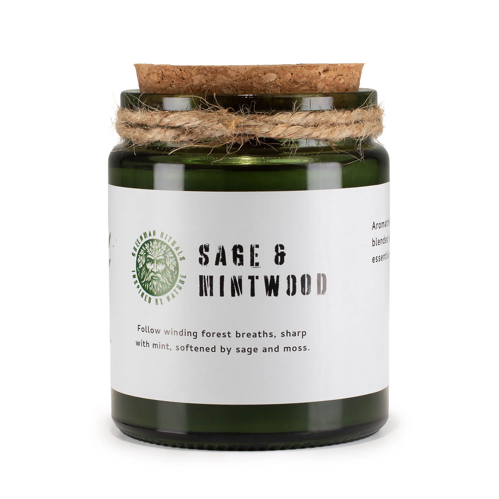 Greenman Rituals Sage & Mintwood Woodwick Soy Candle