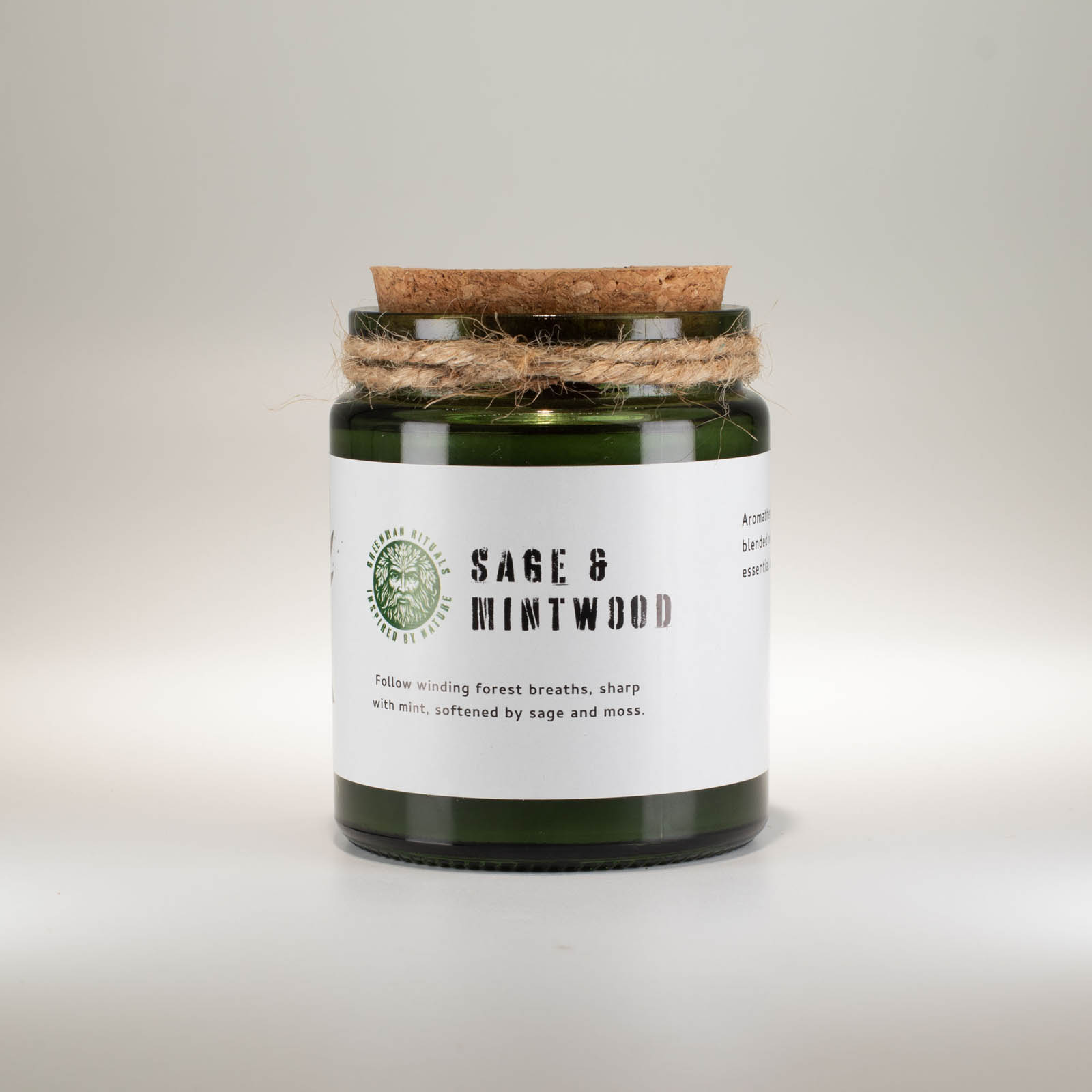 Greenman Rituals Sage & Mintwood Woodwick Soy Candle2