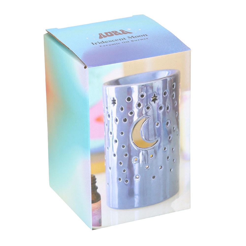 Aura Iridescent Purple Moon Ceramic Oil Burner & Wax Warmer4
