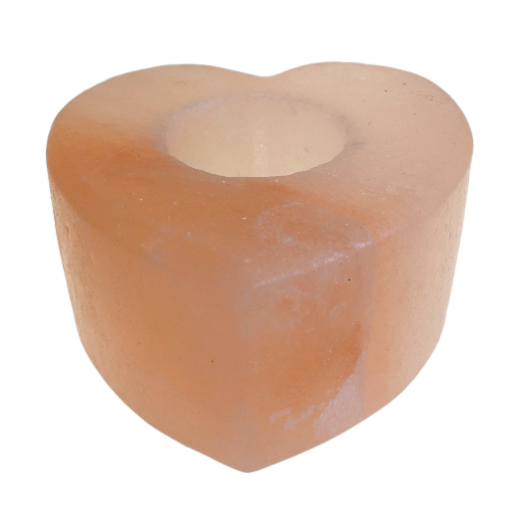 Natural Himalayan Salt Heart Tealight Holder