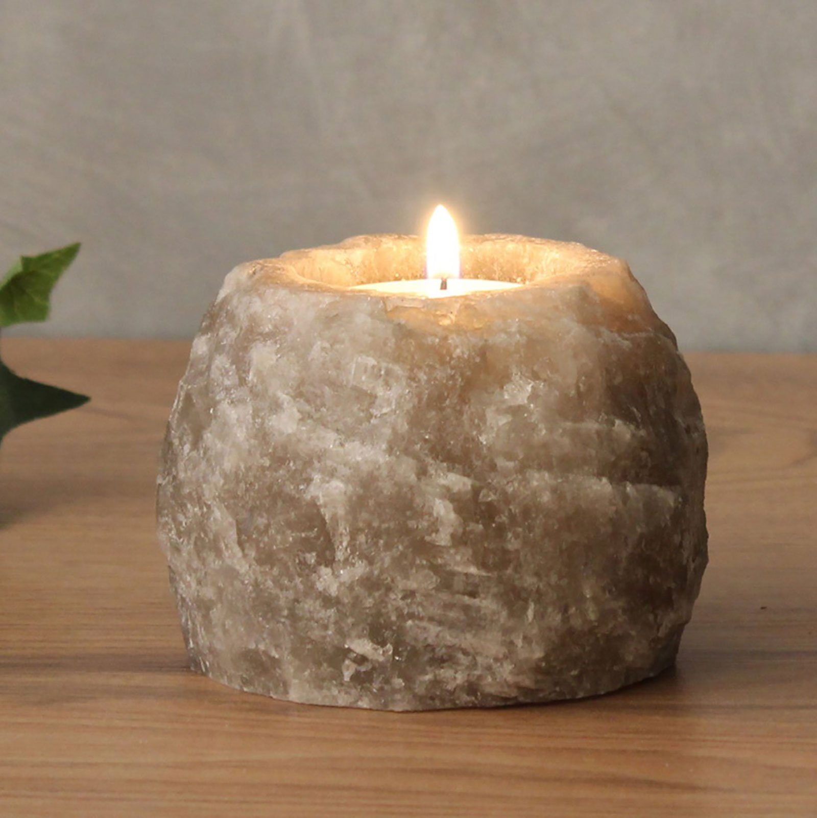 Natural Grey Himalayan Salt Candle Holder2