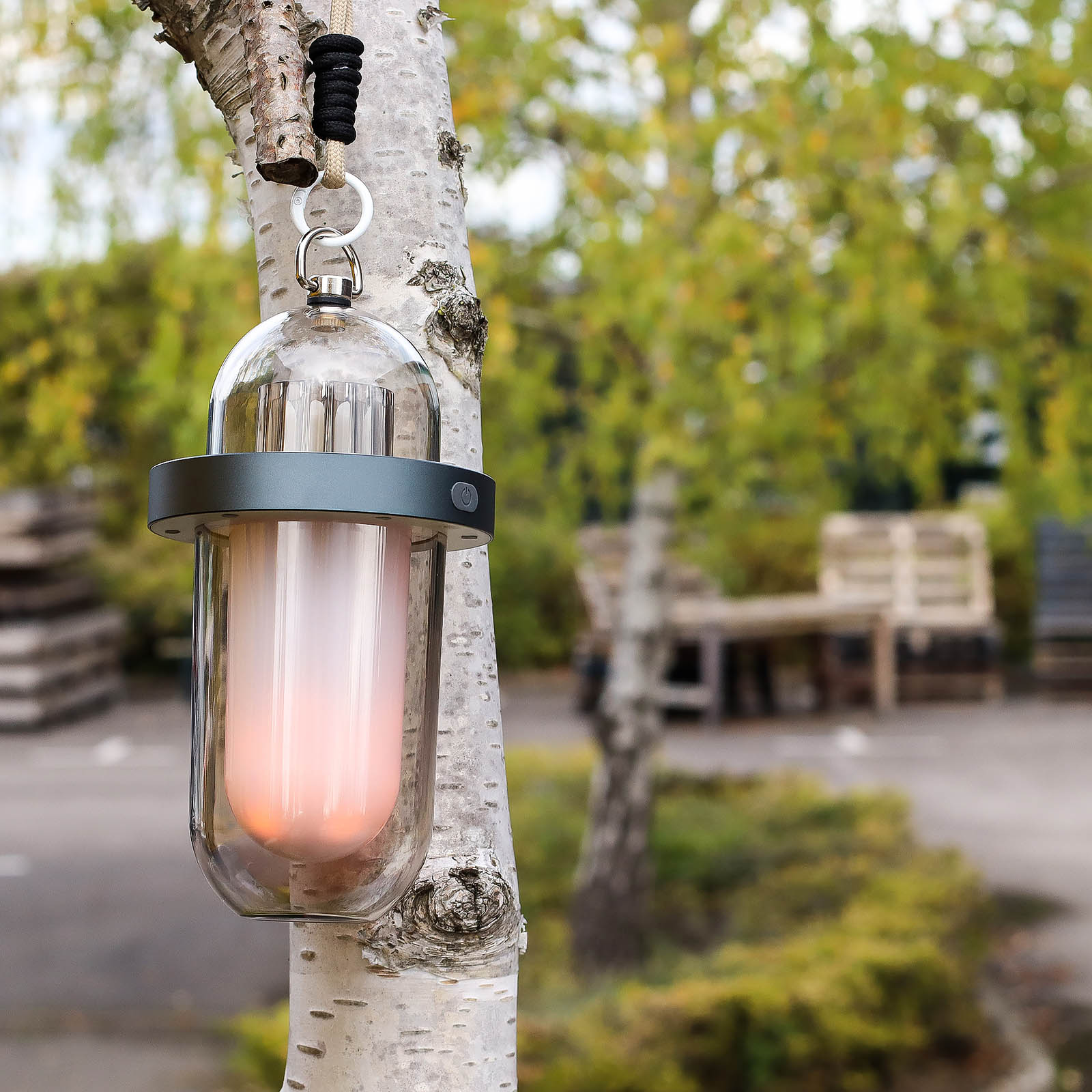 Rechargeable Outdoor Flame Effect Lamp - White USB-C & Multi-Colour LED9