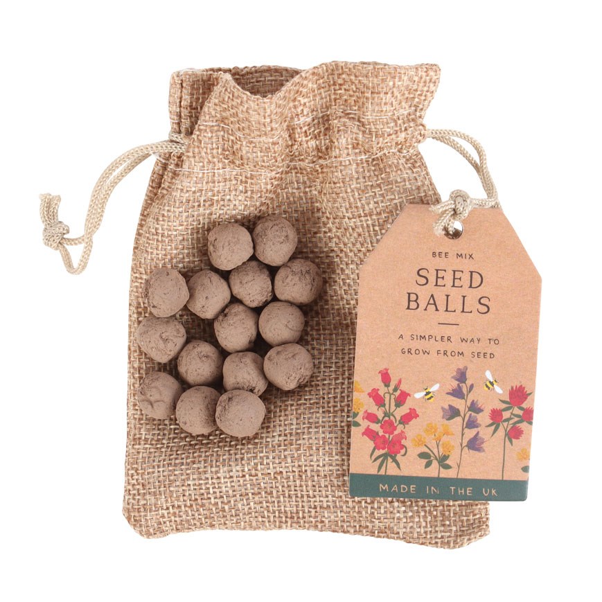 24 Bee Mix Wildflower Seed Balls in Jute Bag