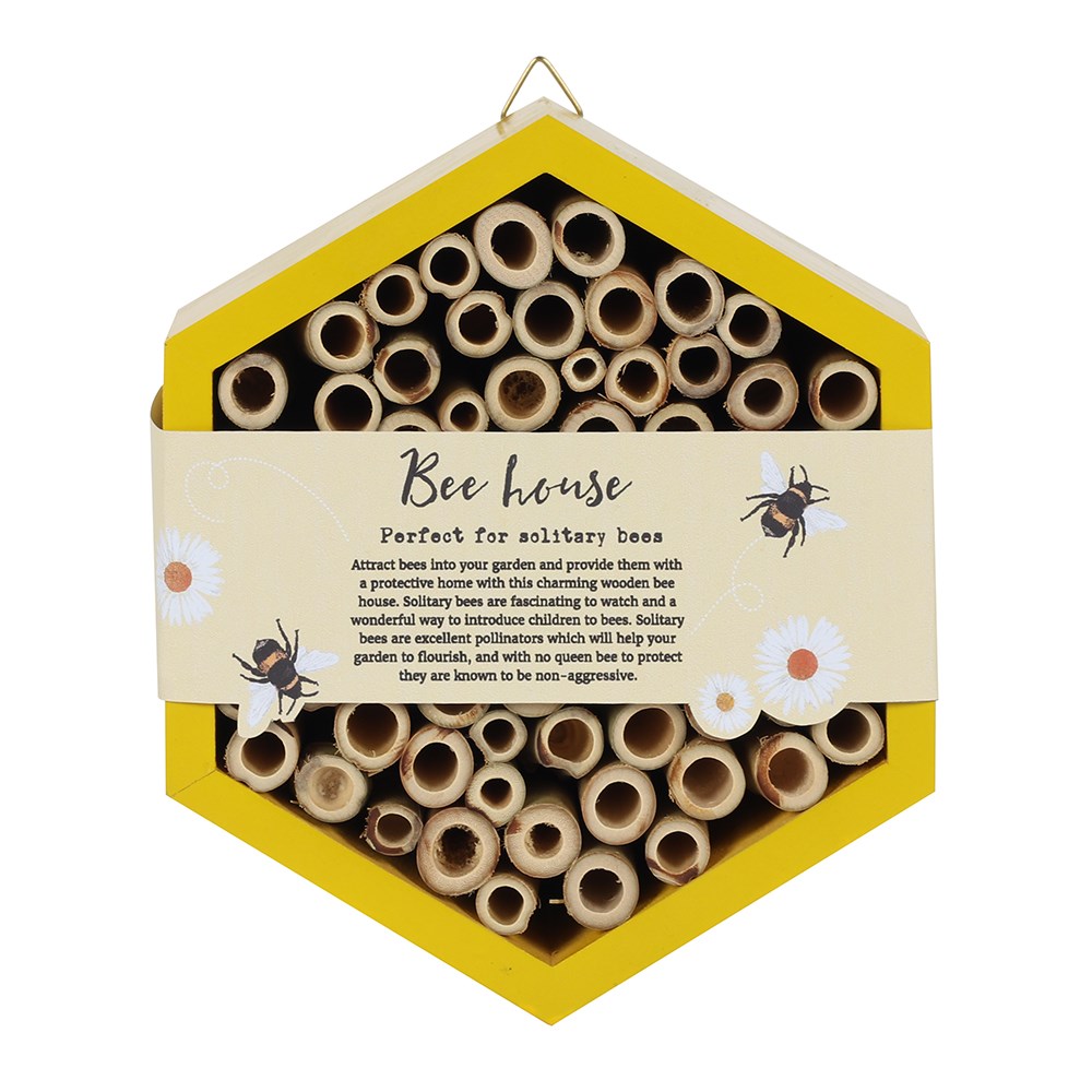 Hexagonal Wooden Bee House for Solitary Bees