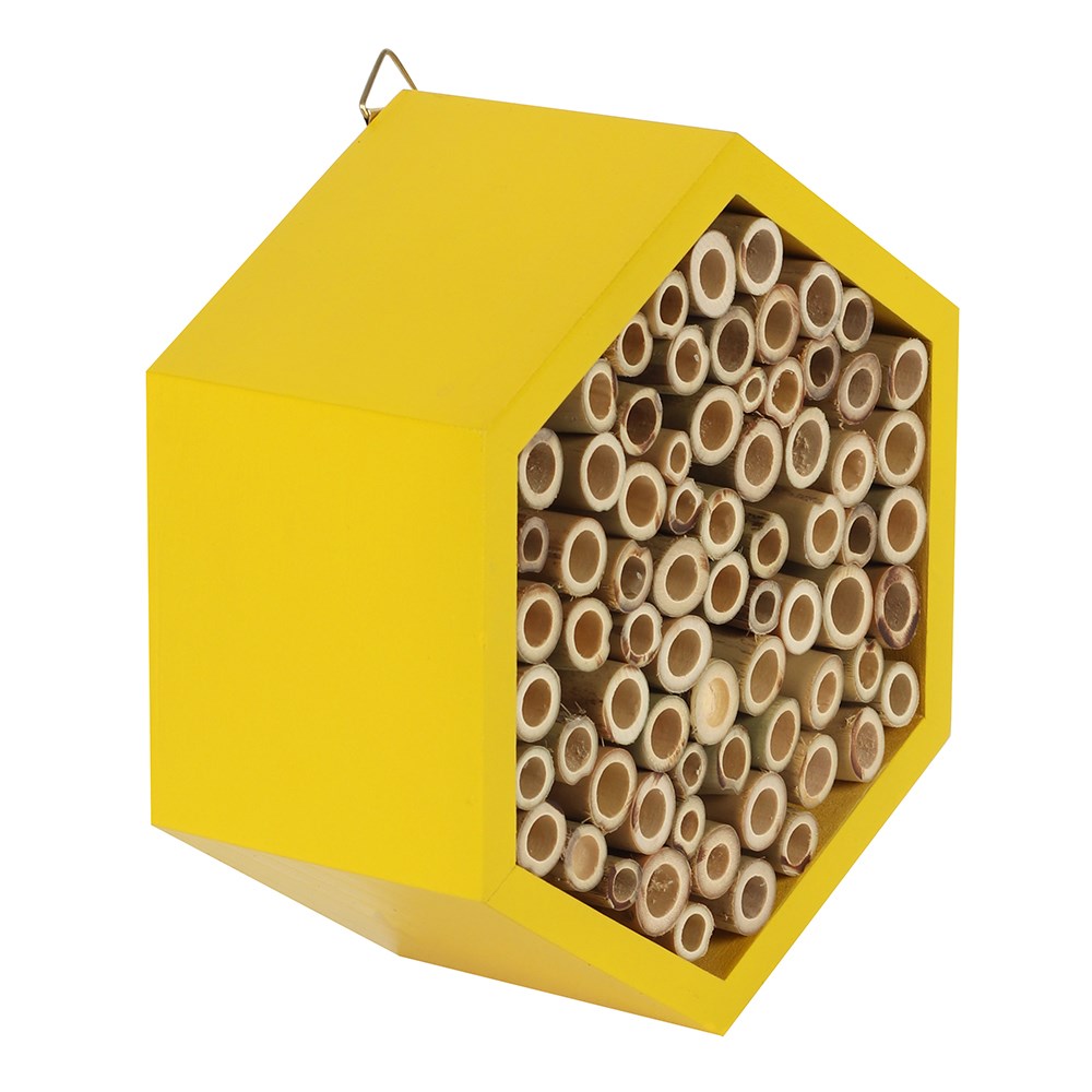 Hexagonal Wooden Bee House for Solitary Bees2