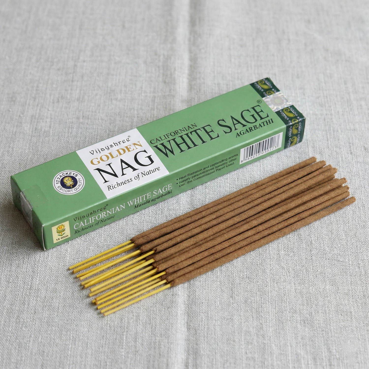 Vijayshree Golden Nag - Californian White Sage Incense Sticks (15g)