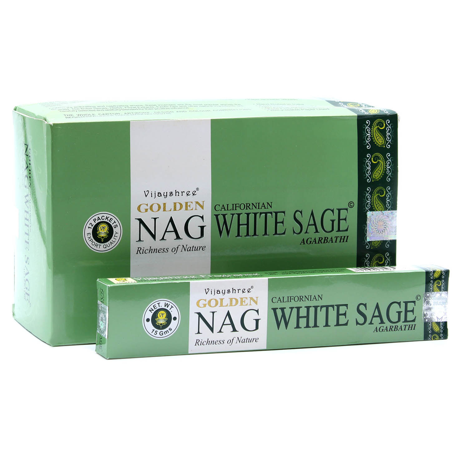 Vijayshree Golden Nag - Californian White Sage Incense Sticks (15g)1
