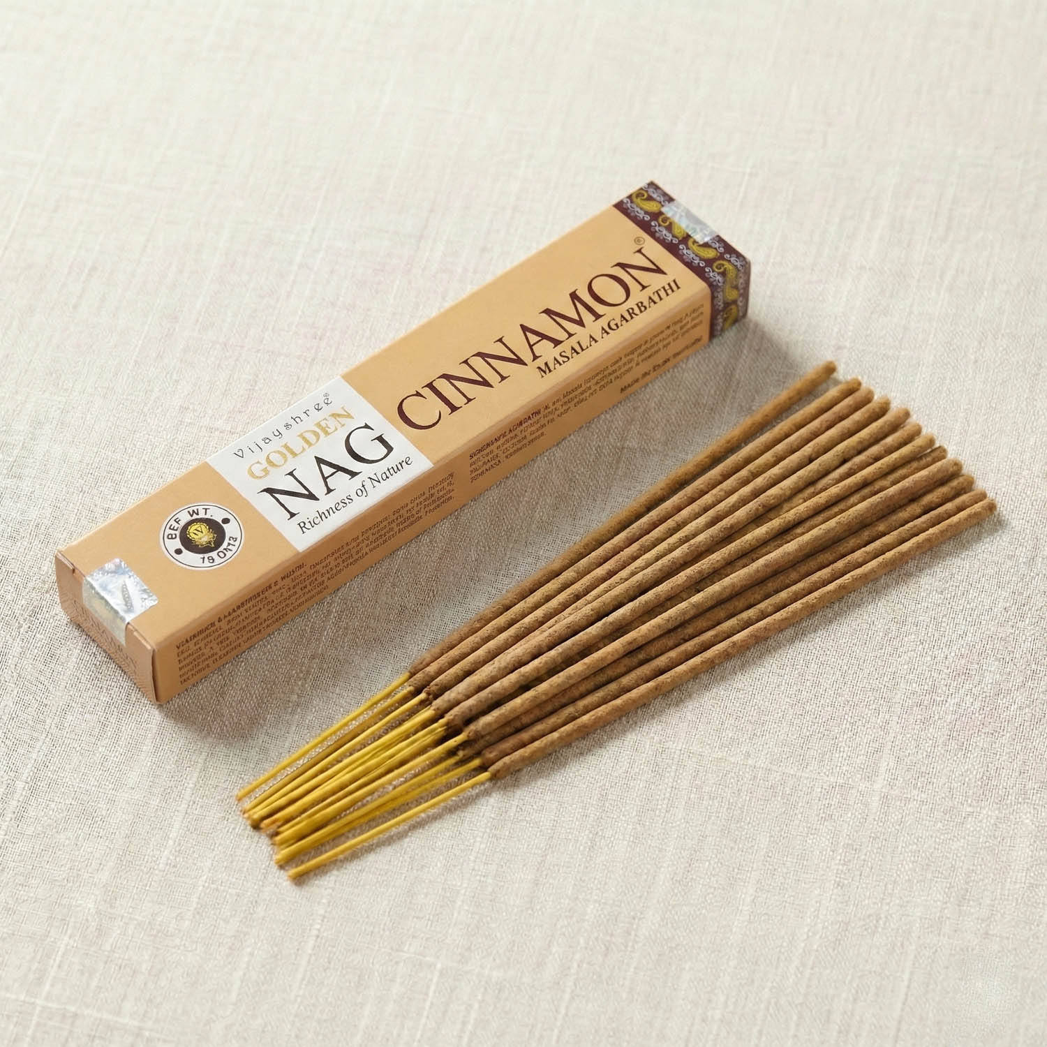 Vijayshree Golden Nag - Cinnamon Incense Sticks (15g)