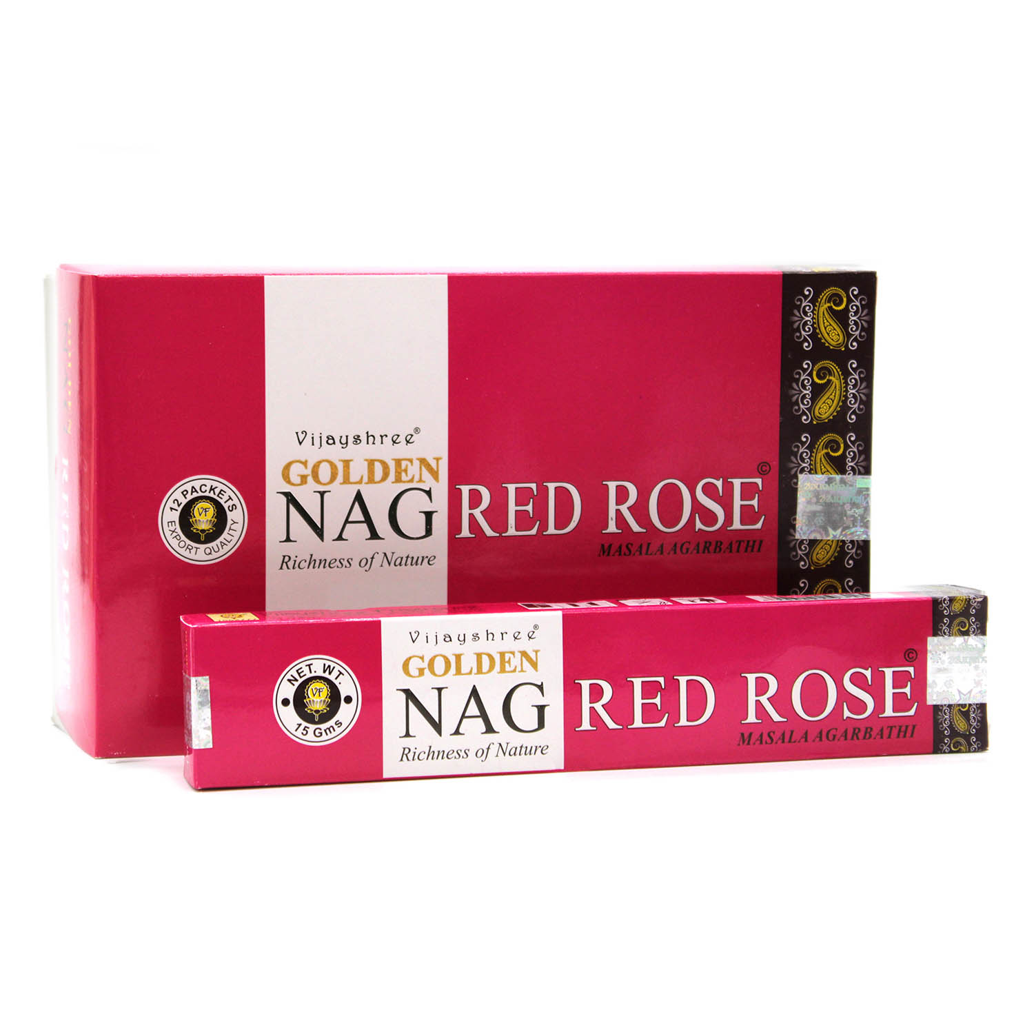 Vijayshree Golden Nag - Red Rose Incense Sticks (15g)1