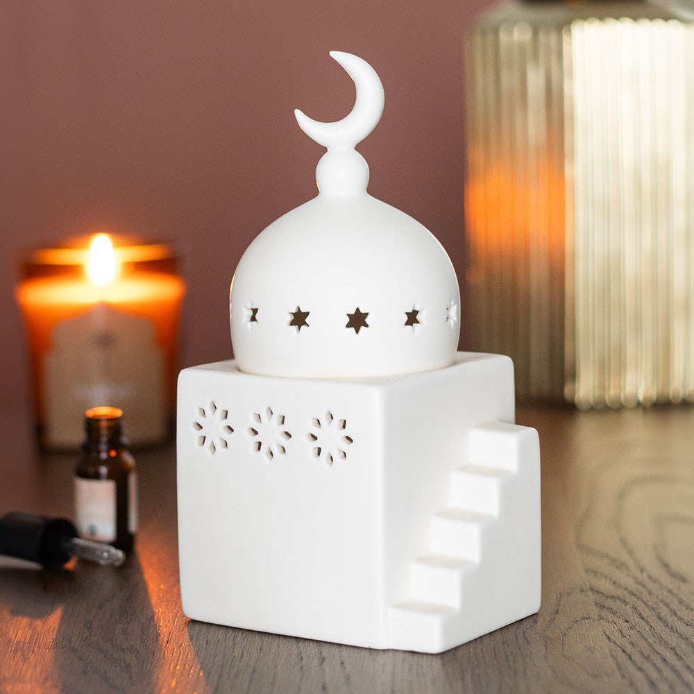 White Ceramic Mosque Multi-Purpose Burner