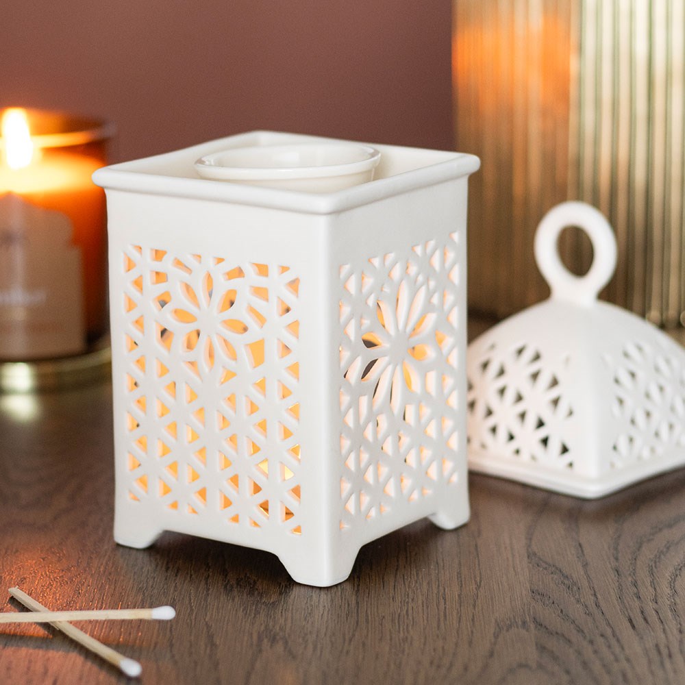 White Ceramic Lantern Multi-Purpose Burner1