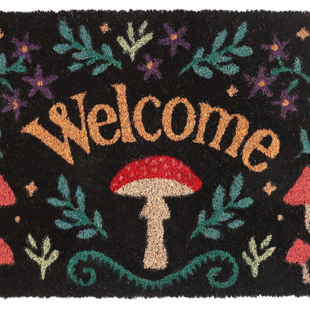Black Mushroom Welcome Doormat2