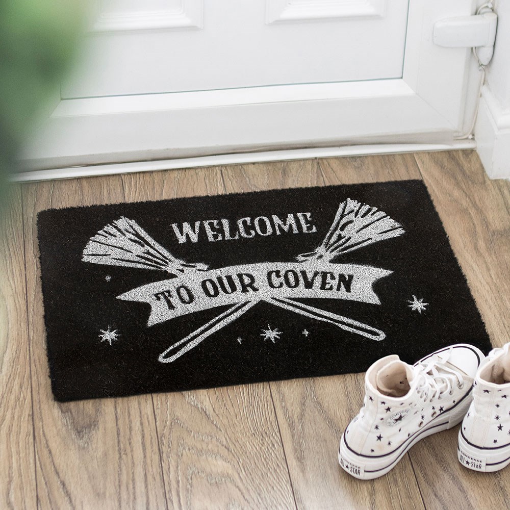 Black Welcome to Our Coven Doormat1