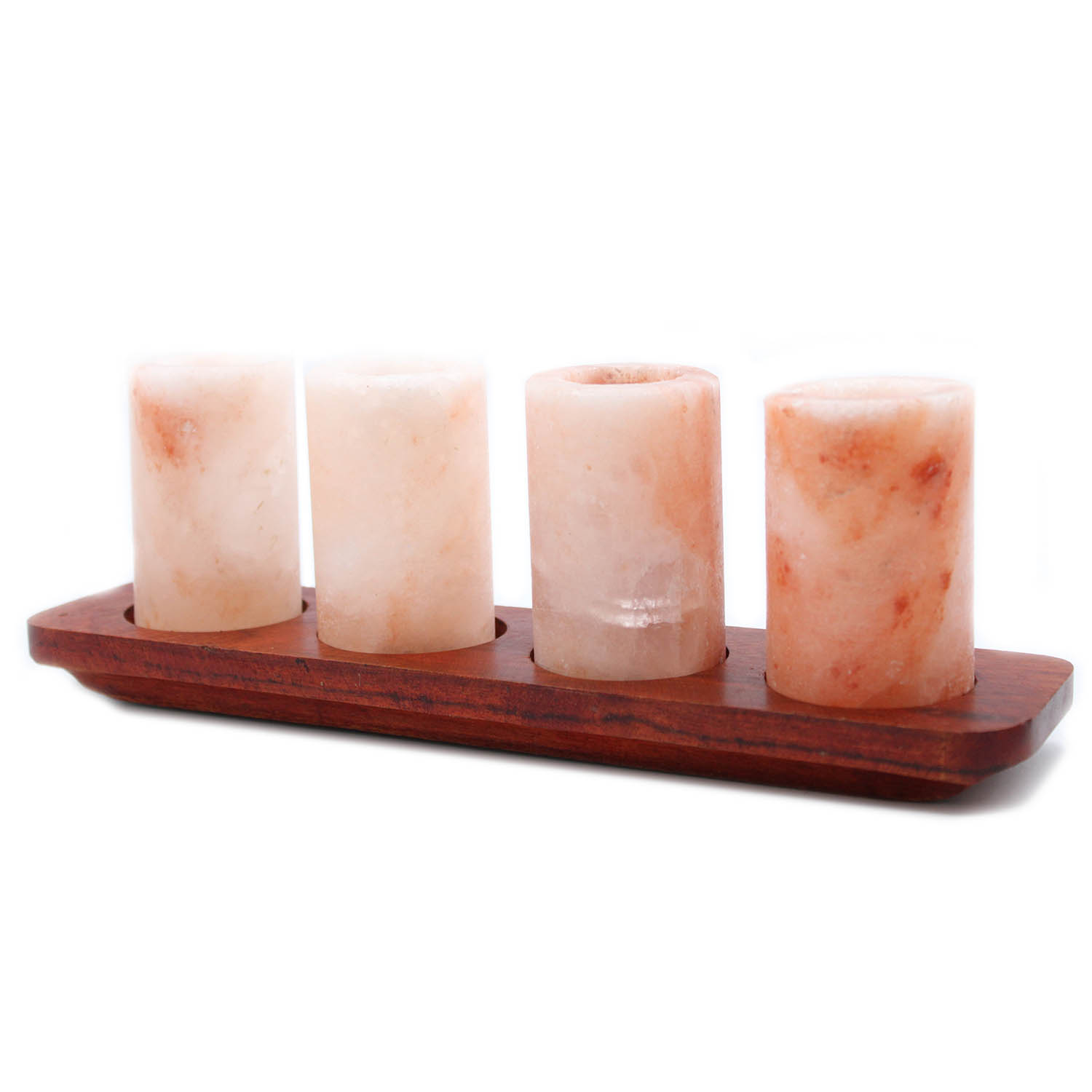 Set of 4 Himalayan Salt Shot Glasses with Acacia Wood Serving Board1