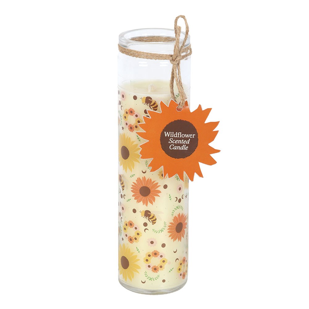 Wildflower Scented Tall Glass Candle